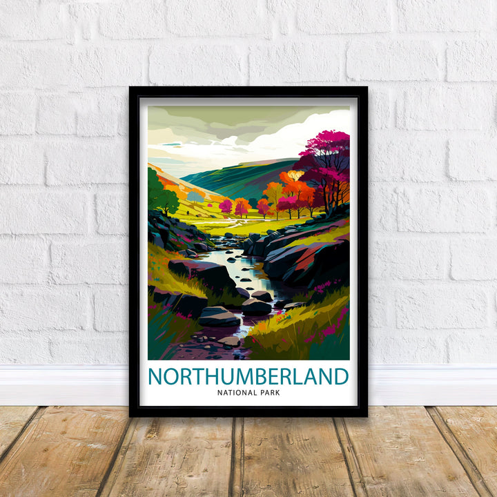 Northumberland National Park Travel Poster Northumberland