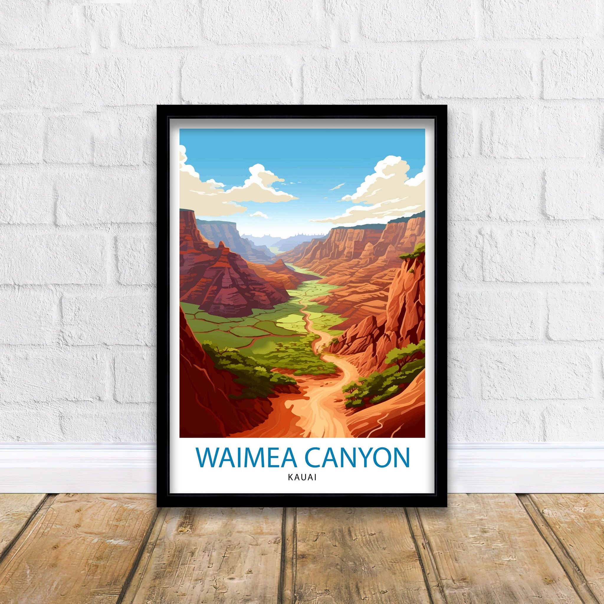 Waimea Canyon Kauai Travel Print| Waimea Canyon Wall Decor Kauai Travel Poster Hawaii Travel Prints Waimea Canyon Art Print Kauai