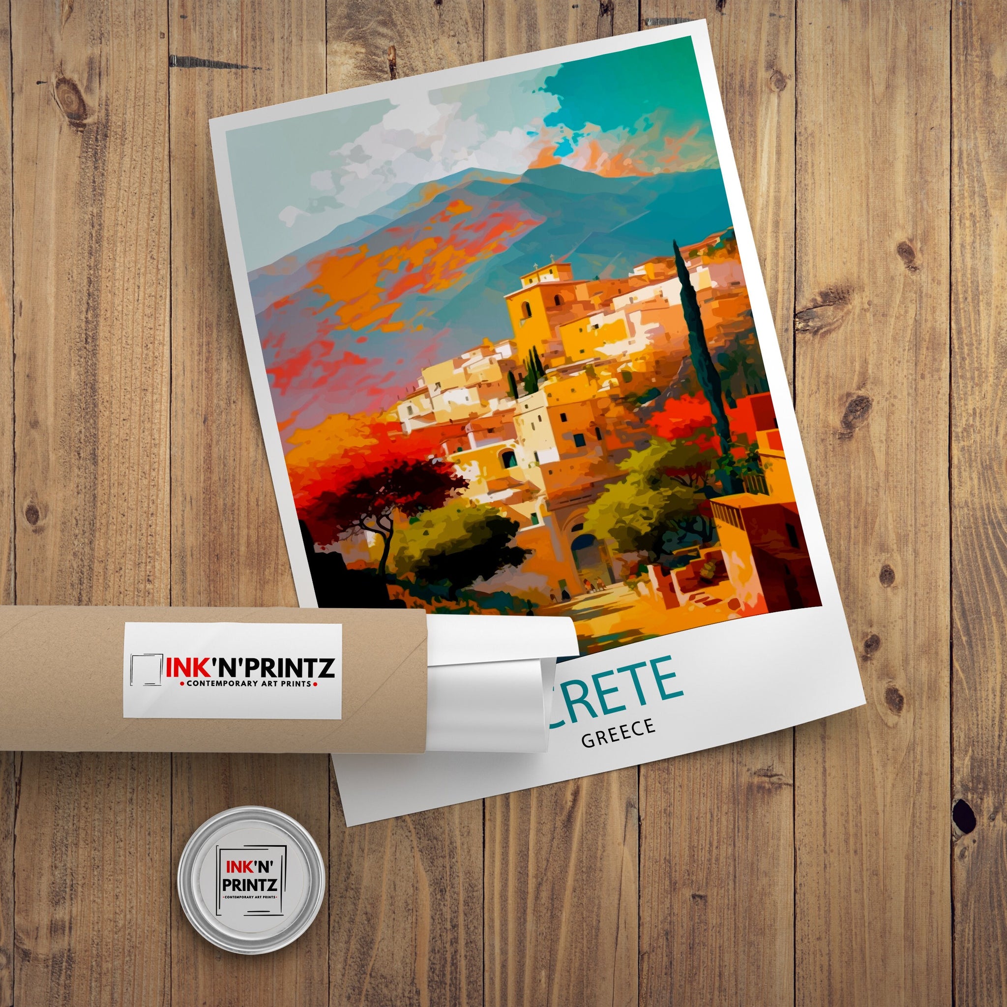 Crete Greece Travel Print Crete Wall Decor Crete Home Living Decor Crete Greece Illustration Travel Poster Gift for Crete Greece Home Decor