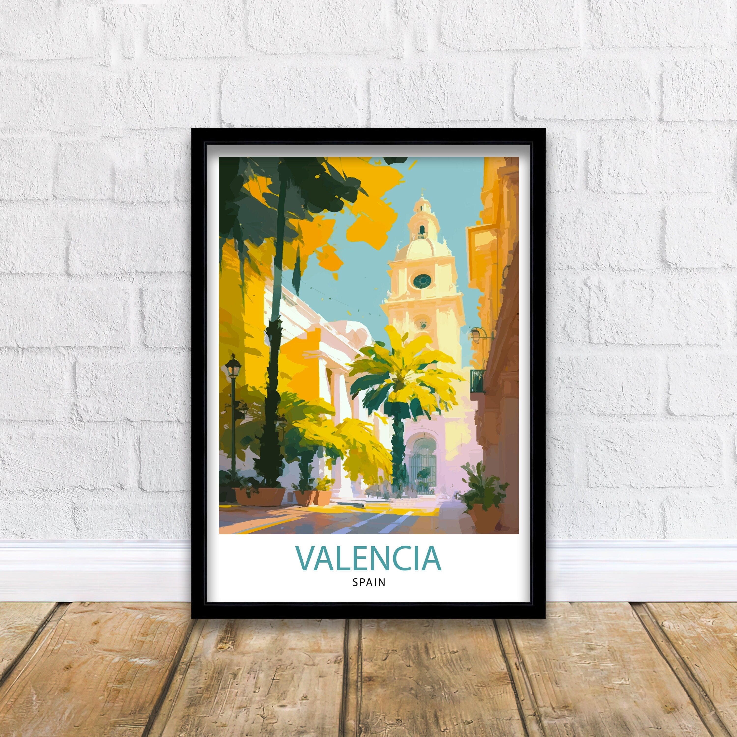 Valencia Spain Travel Print Valencia Wall Decor Valencia Home Living Decor Valencia Spain Illustration Travel Poster Gift for Valencia