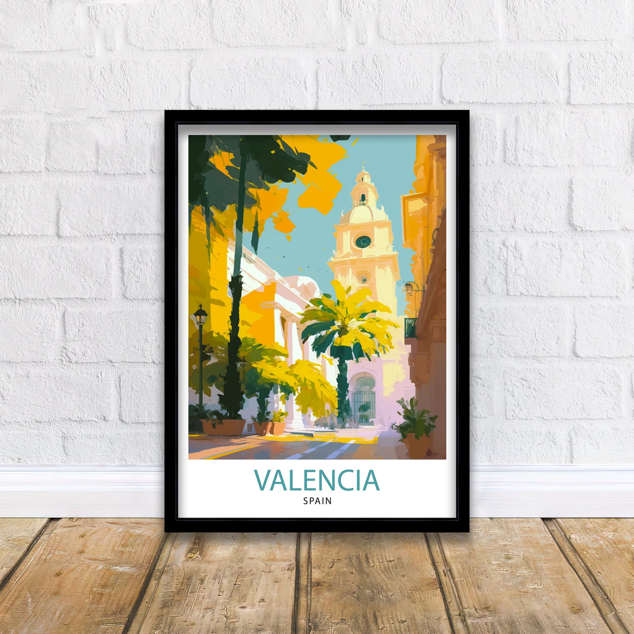 Valencia Spain Travel Print Valencia Wall Decor Valencia Home Living Decor Valencia Spain Illustration Travel Poster Gift for Valencia