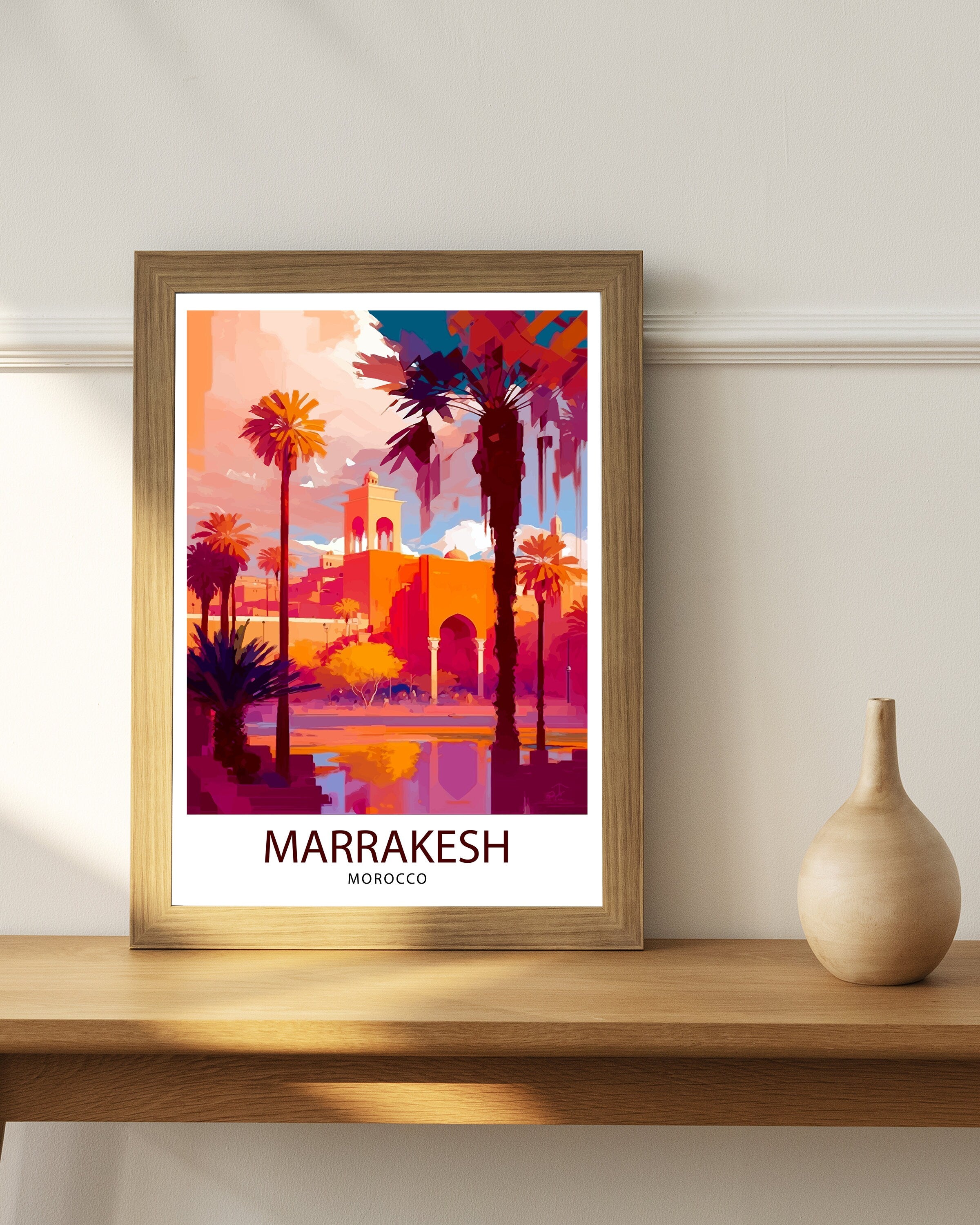 Marrakesh Morocco Travel Print Marrakesh Wall Decor Marrakesh Home Living Decor Marrakesh Morocco Illustration Travel Poster Gift