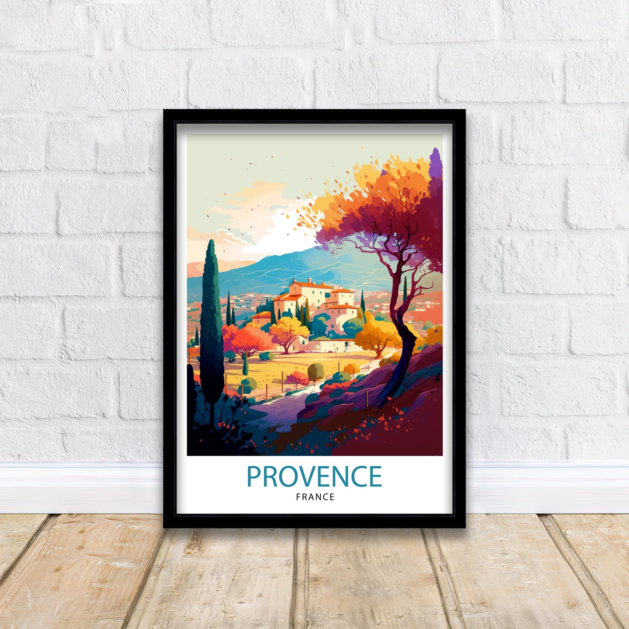 Provence France Travel Print Provence Wall Decor Provence Home Living Decor Provence France Illustration Travel Poster Gift for Provence