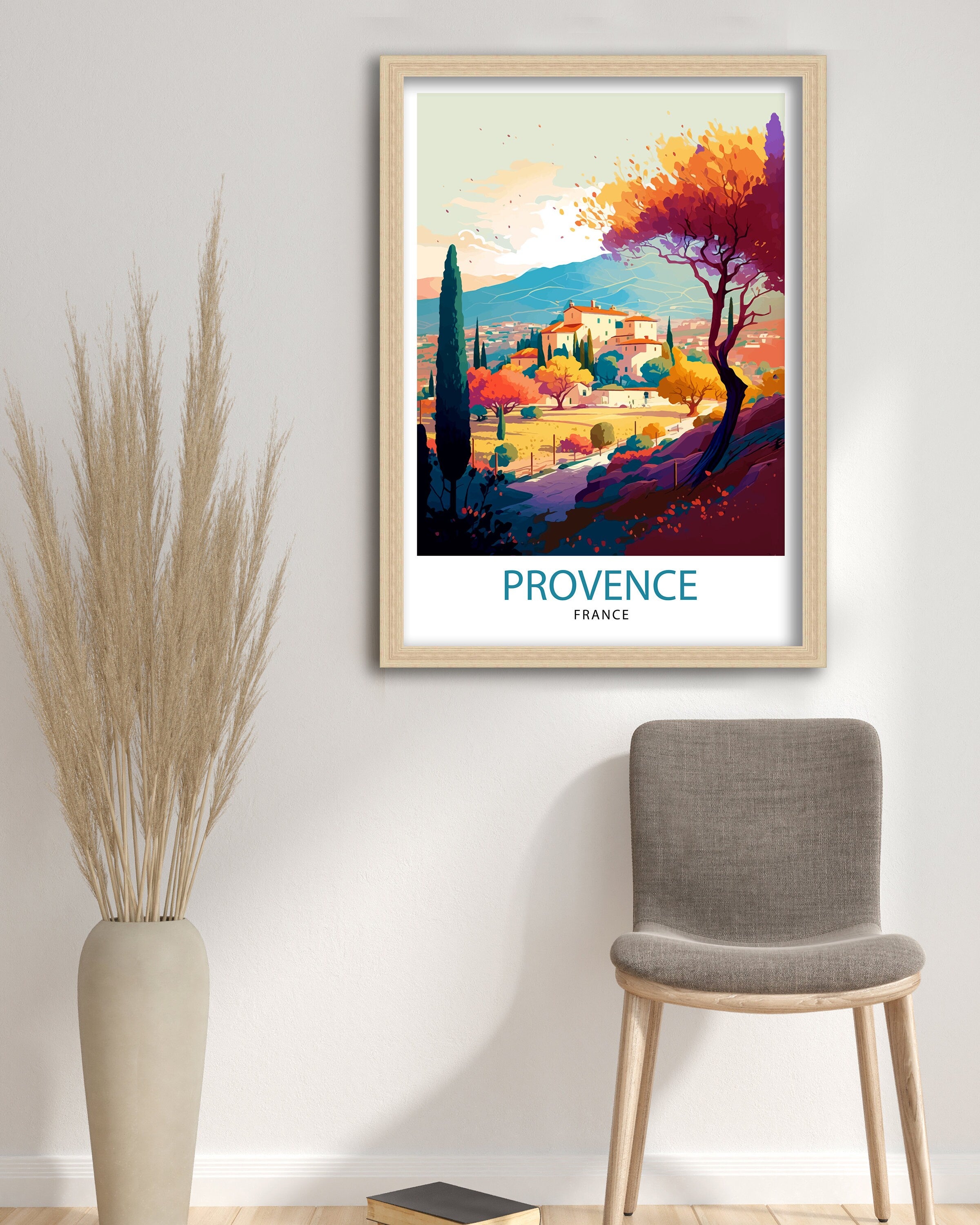 Provence France Travel Print Provence Wall Decor Provence Home Living Decor Provence France Illustration Travel Poster Gift for Provence