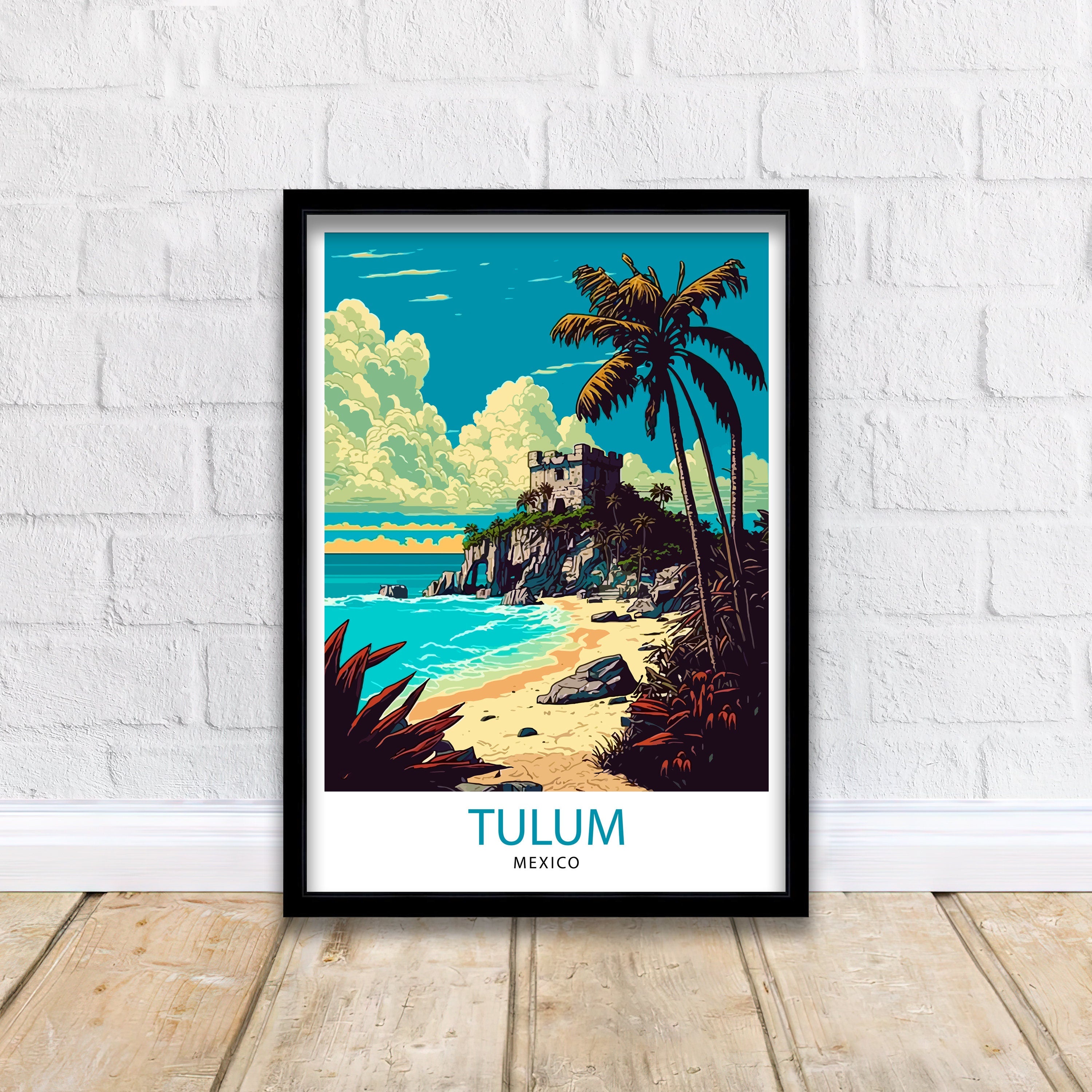 Tulum Mexico Travel Print Tulum Wall Decor Tulum Home Living Decor Tulum Mexico Illustration Travel Poster Gift for Tulum Mexico Home Decor