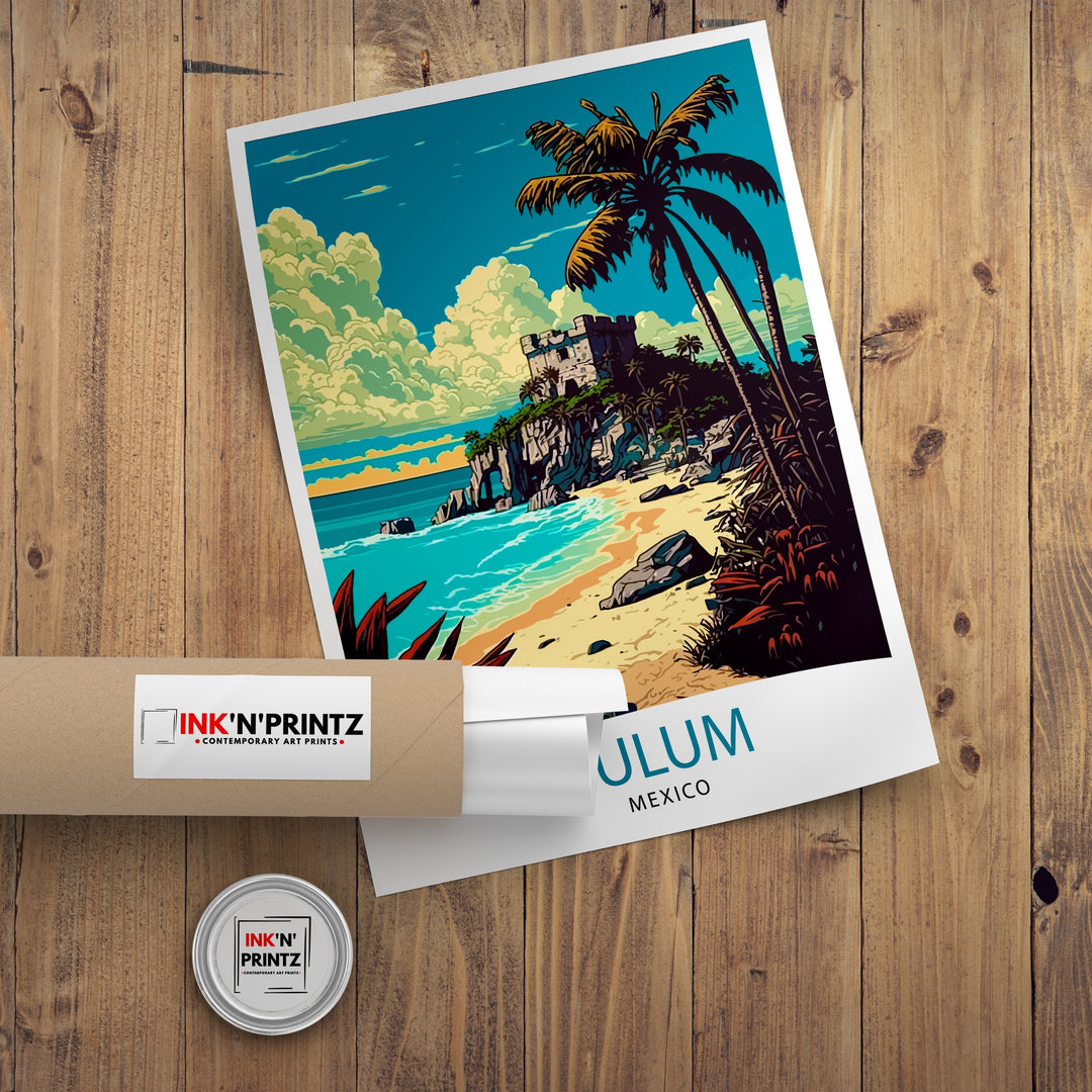 Tulum Mexico Travel Poster Tulum