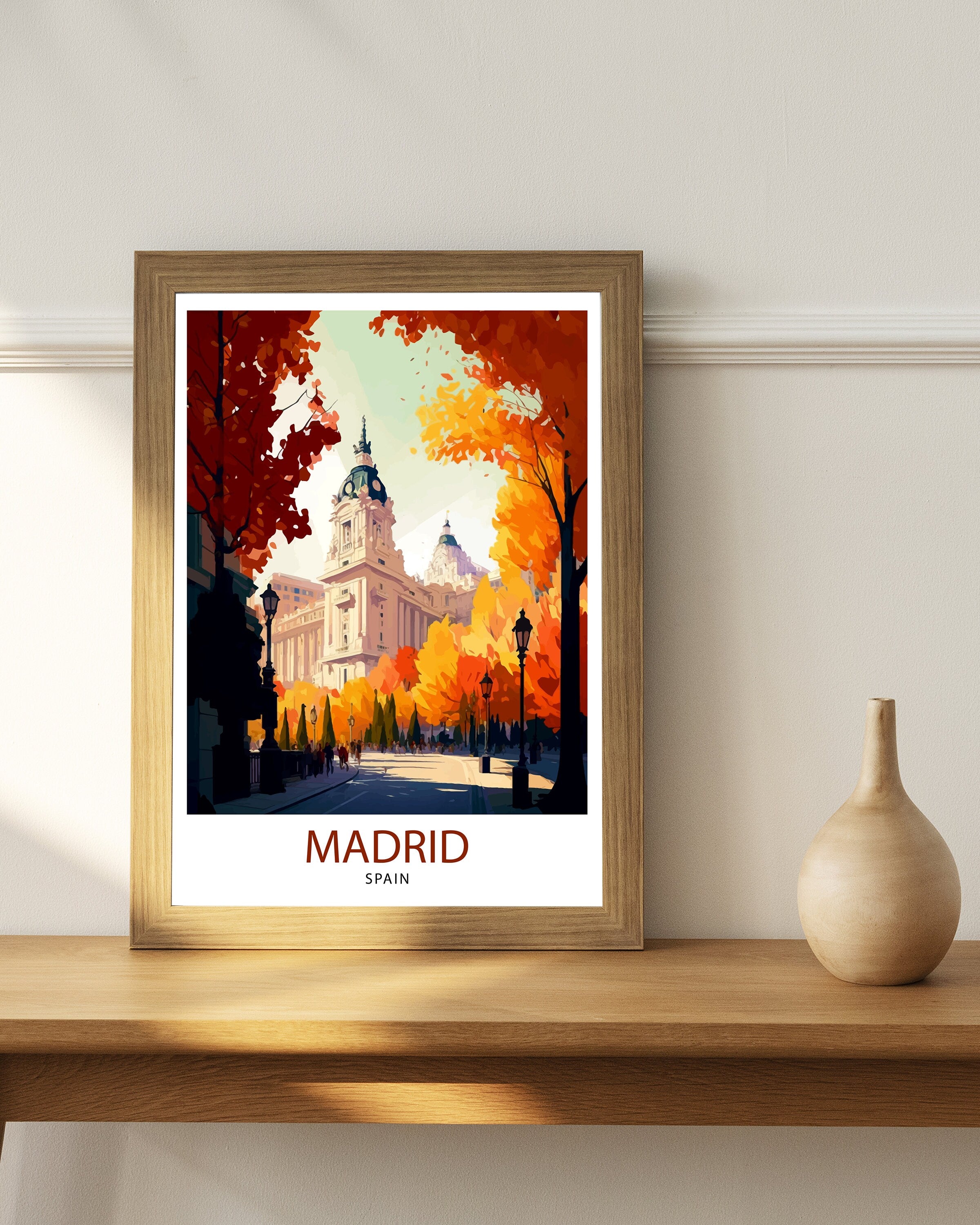 Madrid Spain Travel Print Madrid Wall Decor Madrid Poster Spain Travel Prints Madrid Art Print Madrid Illustration Madrid Wall Art Spain