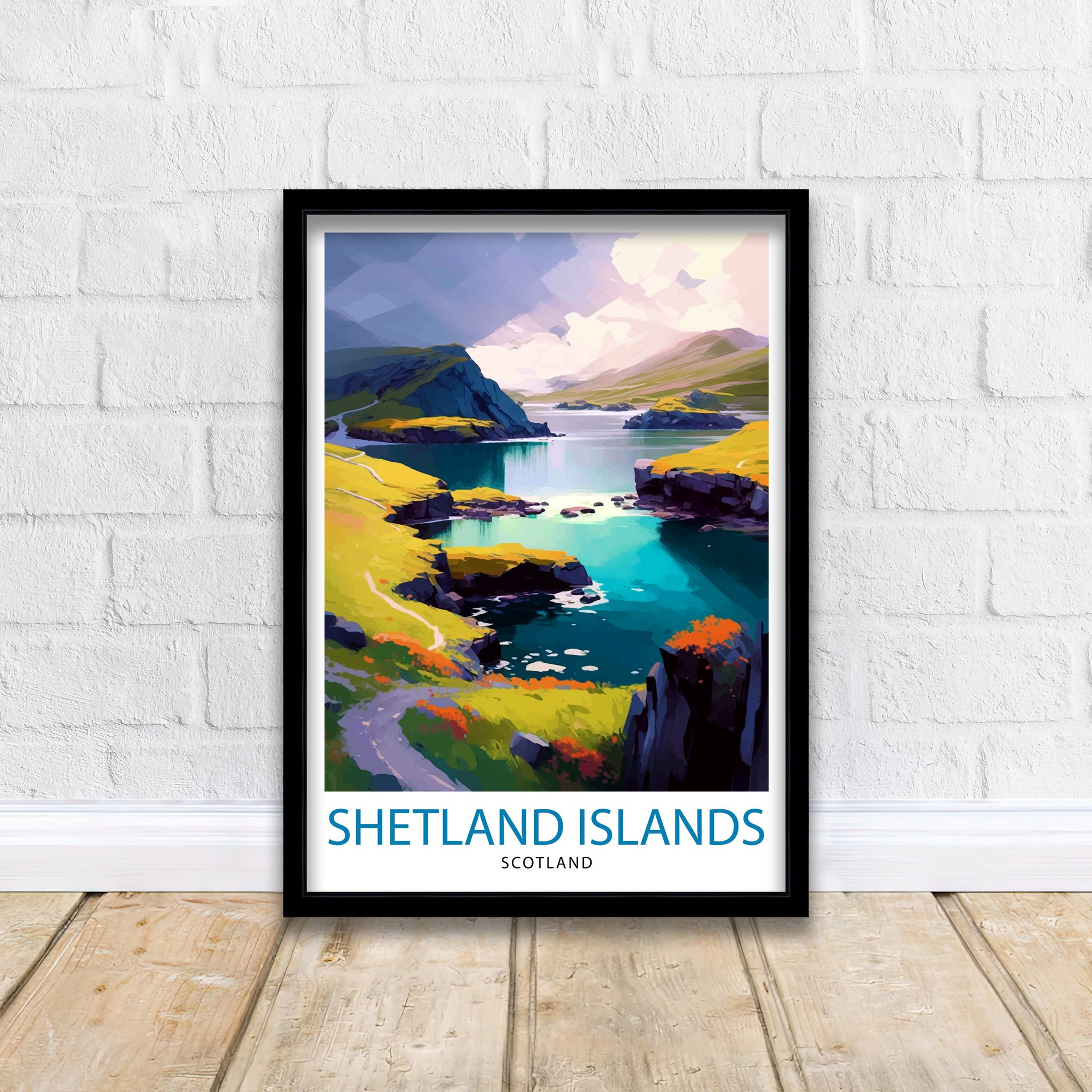 Shetland Islands Travel Print Shetland Wall Decor Shetland Poster Scotland Travel Prints Shetland Art Print Shetland Illustration Shetland