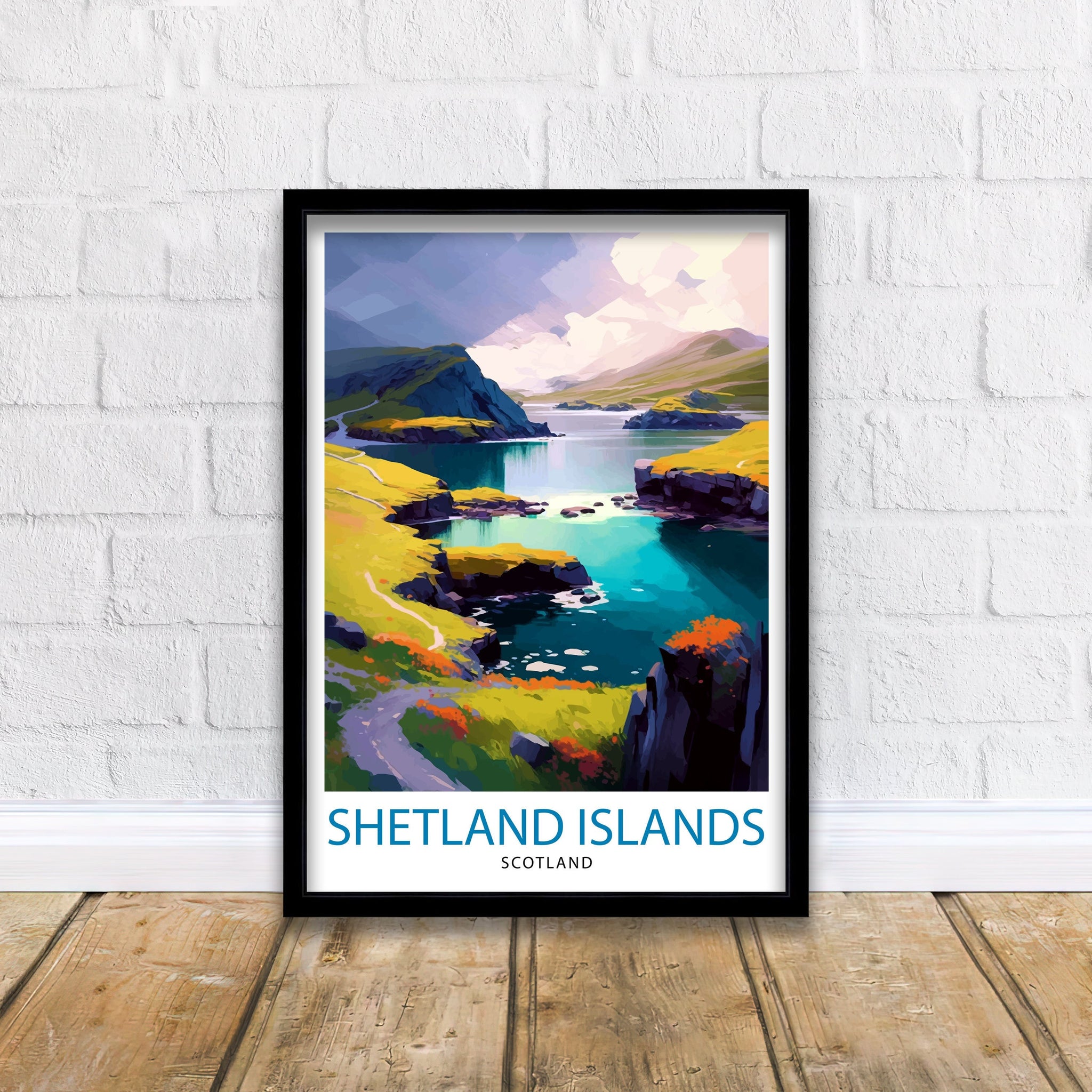 Shetland Islands Travel Print Shetland Wall Decor Shetland Poster Scotland Travel Prints Shetland Art Print Shetland Illustration Shetland
