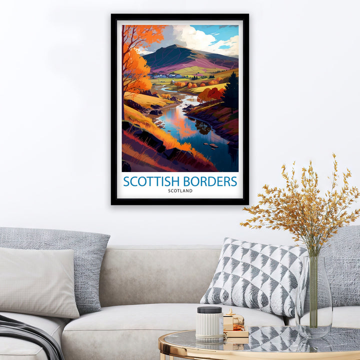 Scottish Borders Travel Poster Scottish Borders