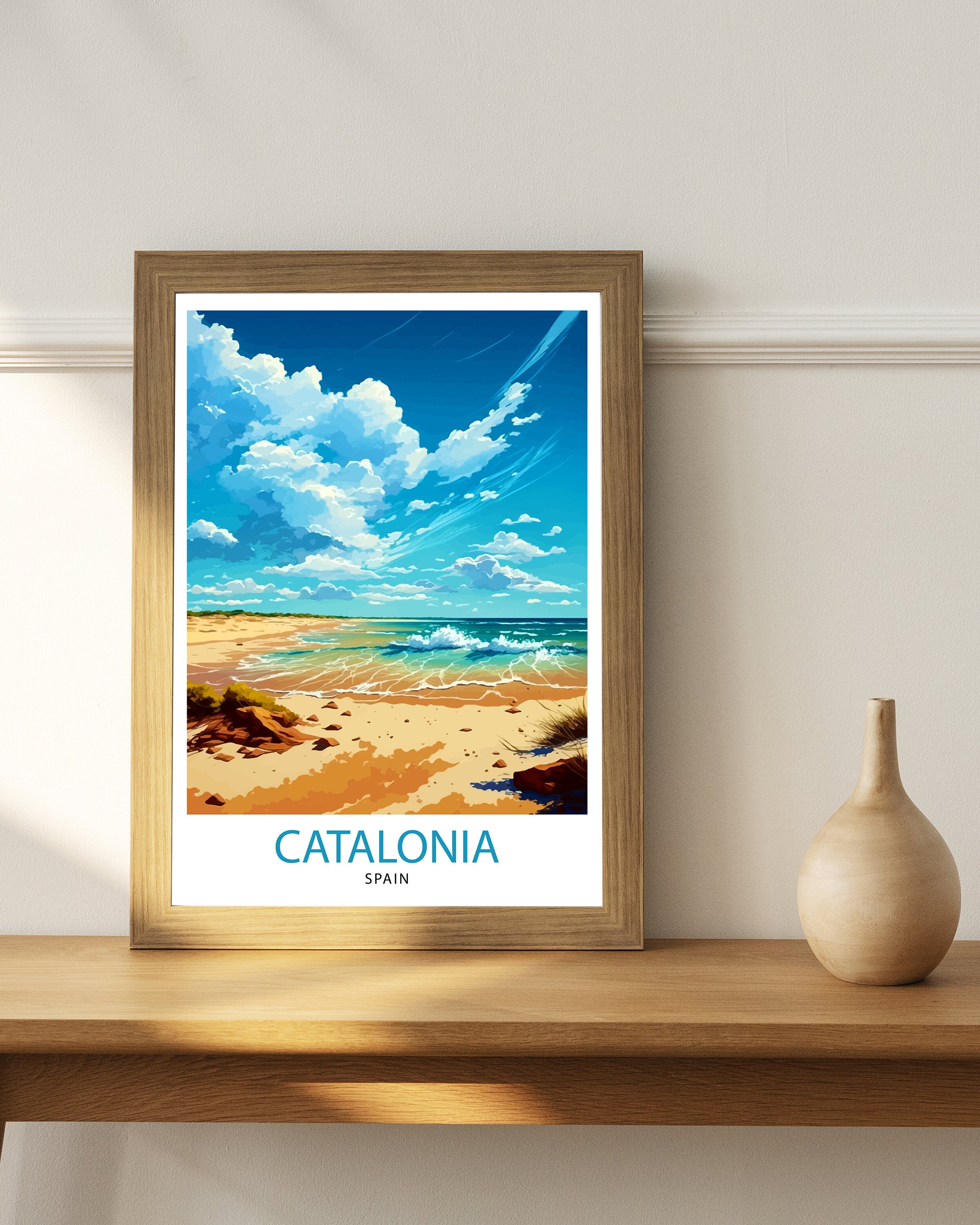 Catalonia Spain Travel Print Catalonia Wall Decor Catalonia Home Living Decor Catalonia Spain Illustration Travel Poster Gift for Catalonia