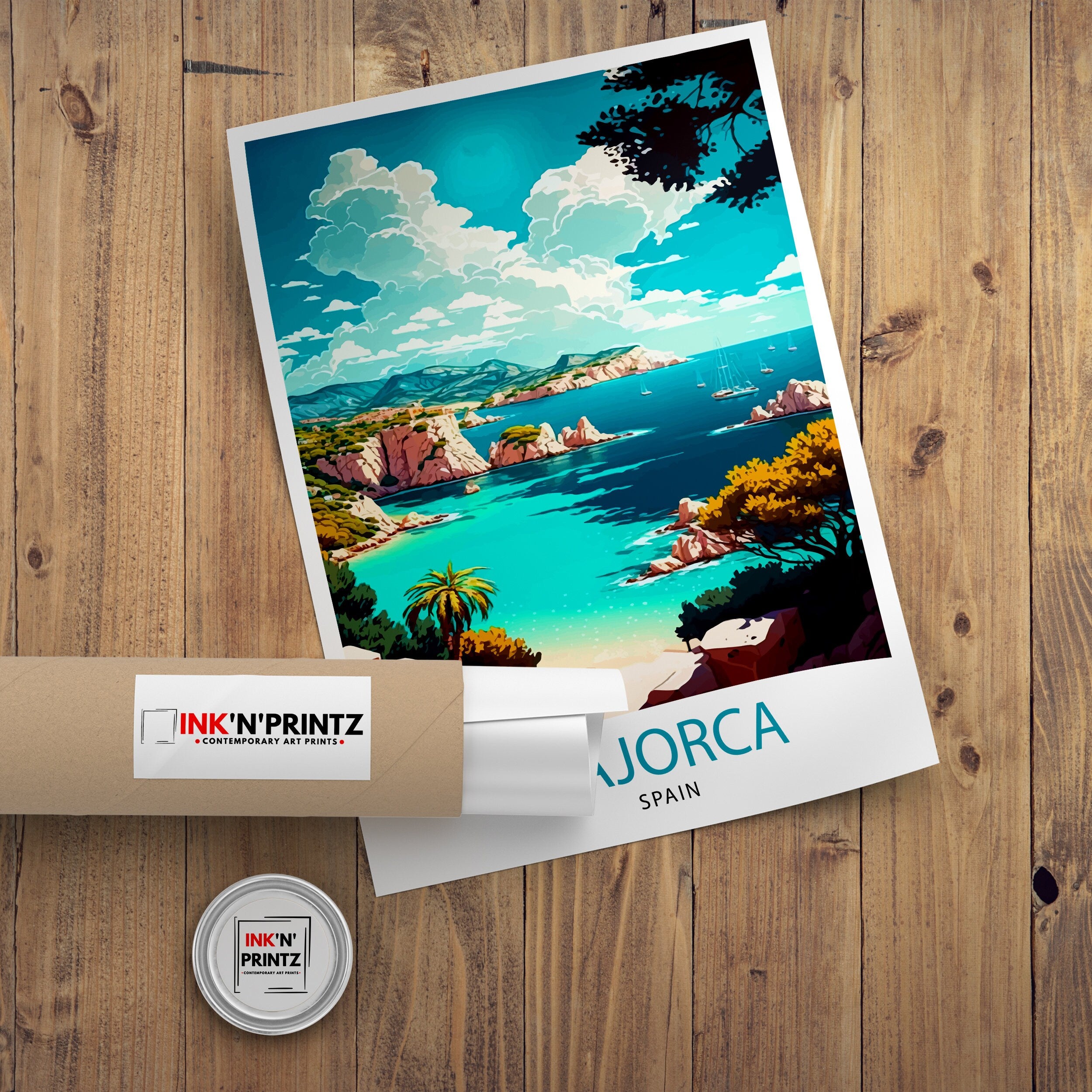 Majorca Spain Travel Print Majorca Wall Decor Majorca Home Living Decor Majorca Spain Illustration Travel Poster Gift for Majorca Spain