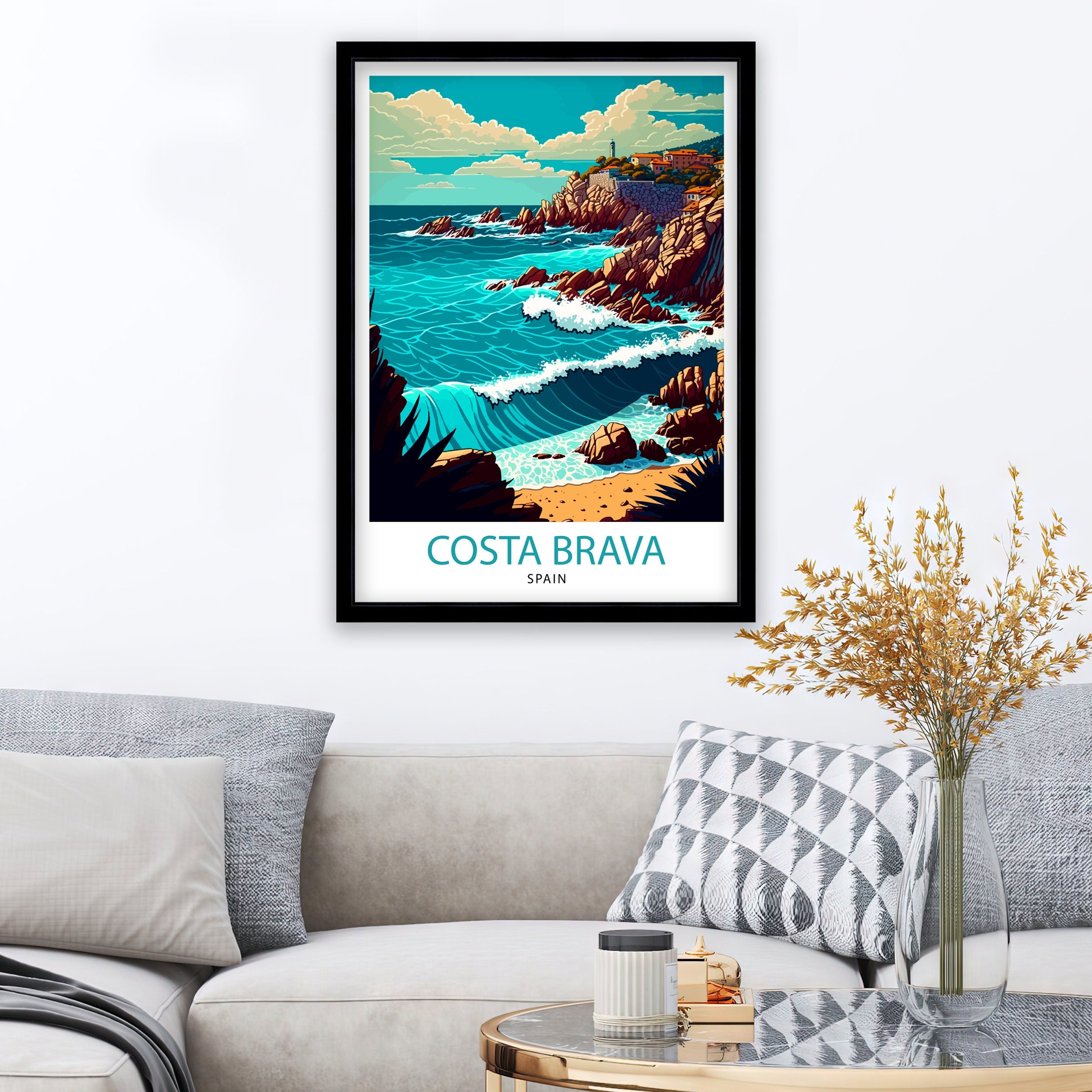 Costa Brava Spain Travel Print Costa Brava Wall Decor Costa Brava Home Living Decor Costa Brava Illustration, Travel Poster Gift