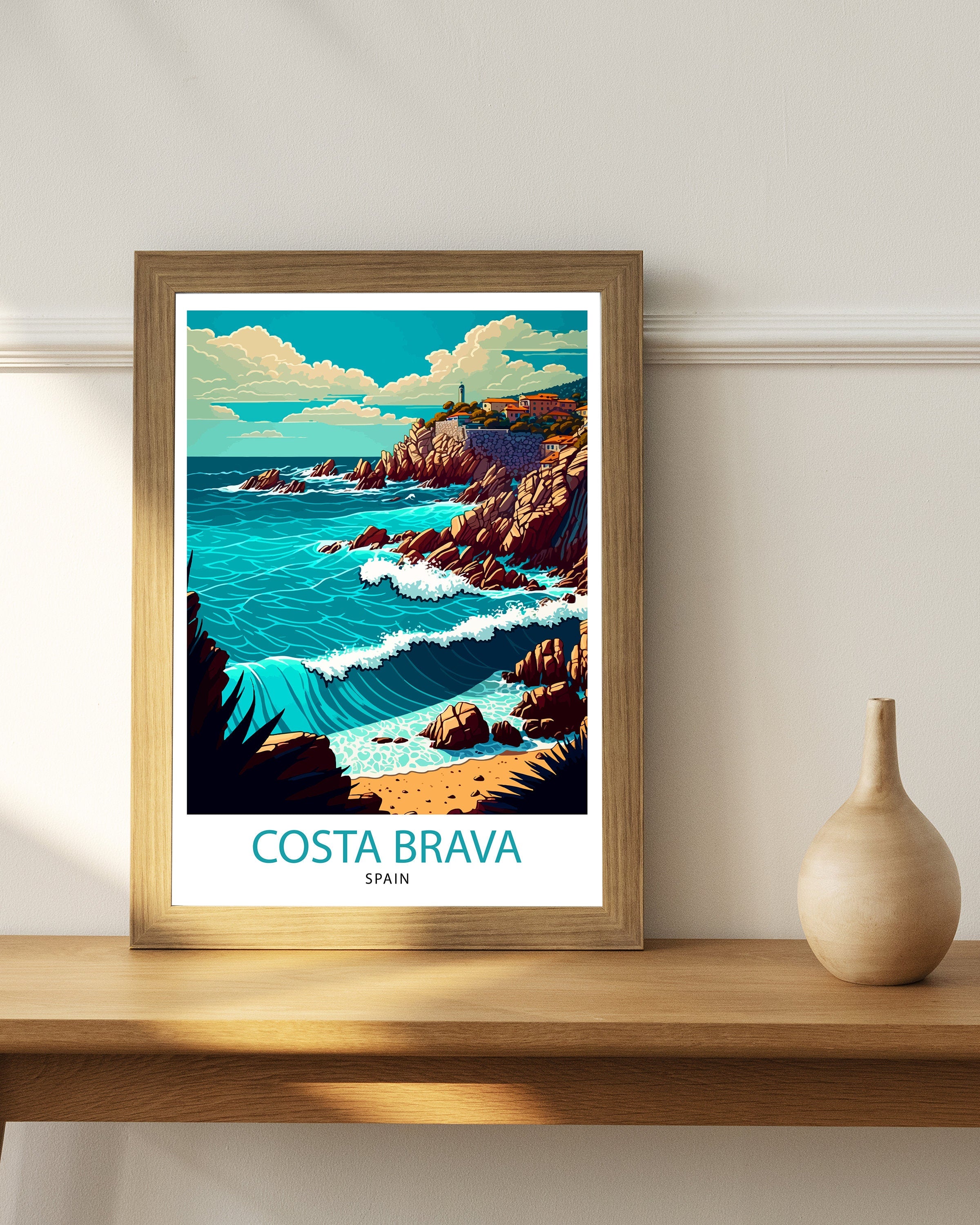 Costa Brava Spain Travel Print Costa Brava Wall Decor Costa Brava Home Living Decor Costa Brava Illustration, Travel Poster Gift