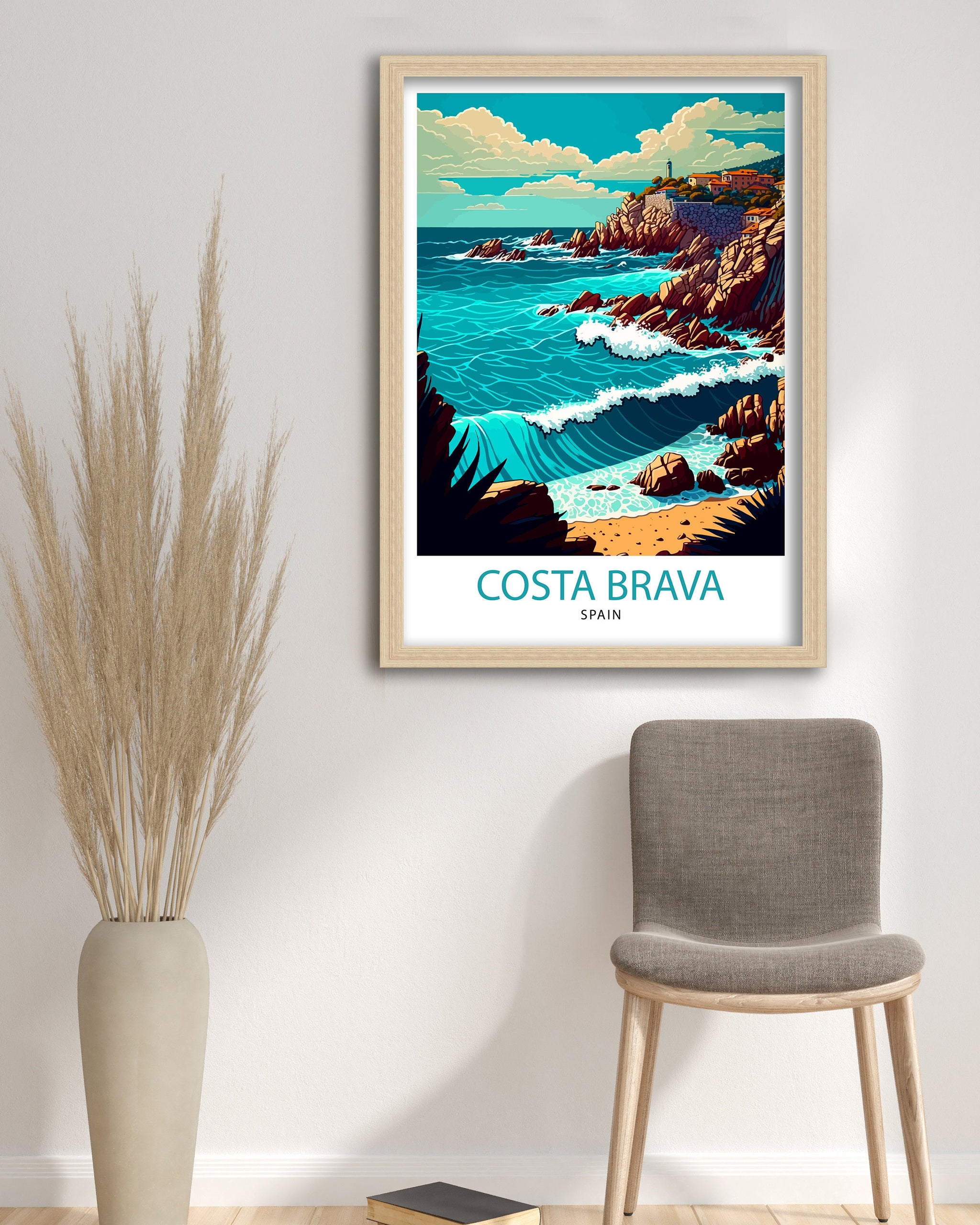 Costa Brava Spain Travel Print Costa Brava Wall Decor Costa Brava Home Living Decor Costa Brava Illustration, Travel Poster Gift