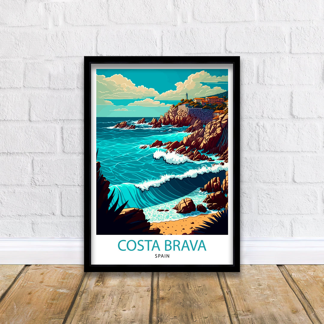Costa Brava Spain Travel Print Costa Brava Wall Decor Costa Brava Home Living Decor Costa Brava Illustration, Travel Poster Gift