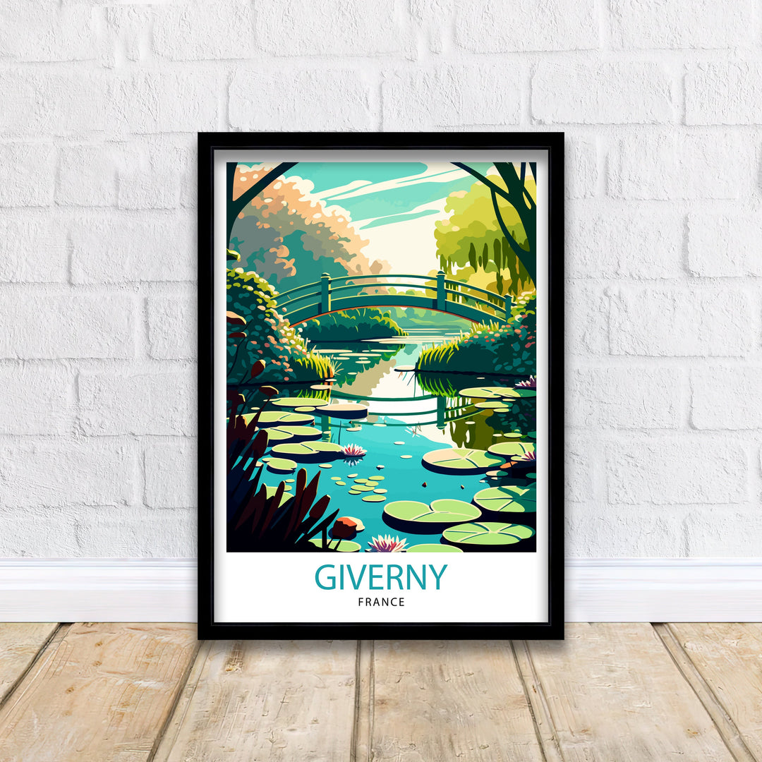 Giverny France Travel Print Giverny Wall Decor Giverny Home Living Decor Giverny France Illustration Travel Poster Gift for Giverny France