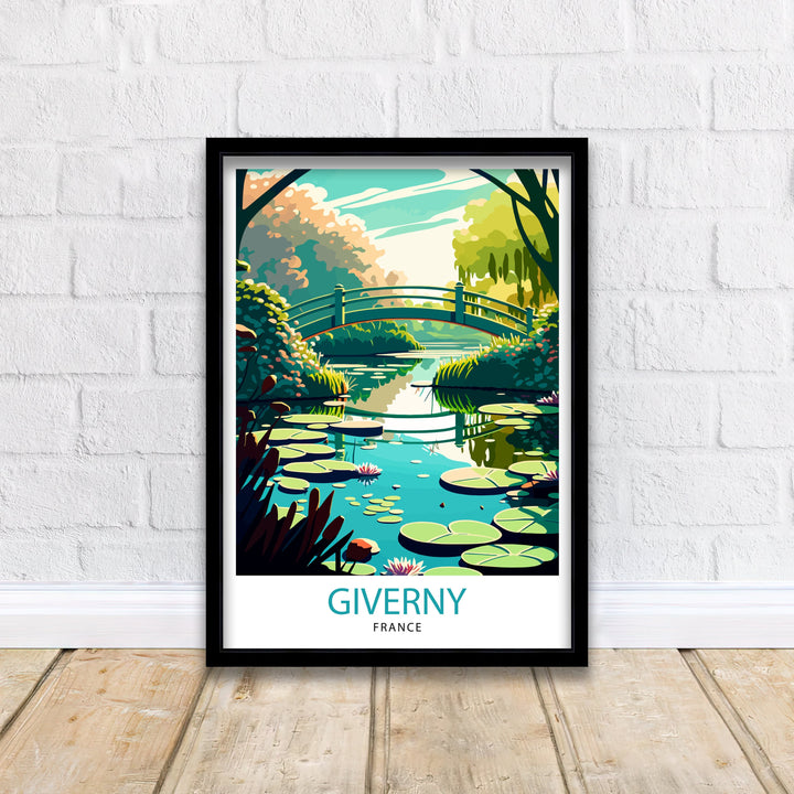 Giverny France Travel Print Giverny Wall Decor Giverny Home Living Decor Giverny France Illustration Travel Poster Gift for Giverny France