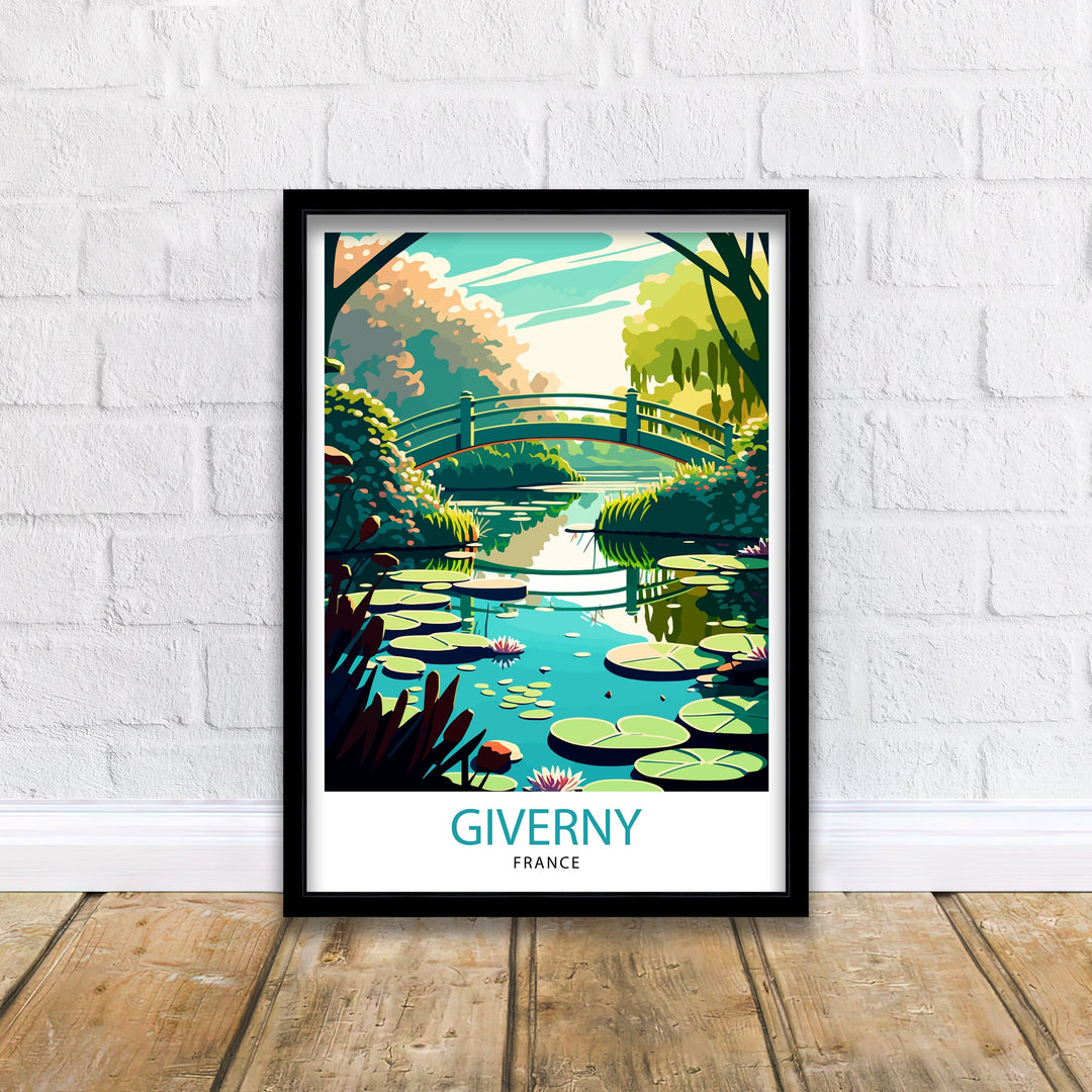 Giverny France Travel Print Giverny Wall Decor Giverny Home Living Decor Giverny France Illustration Travel Poster Gift for Giverny France