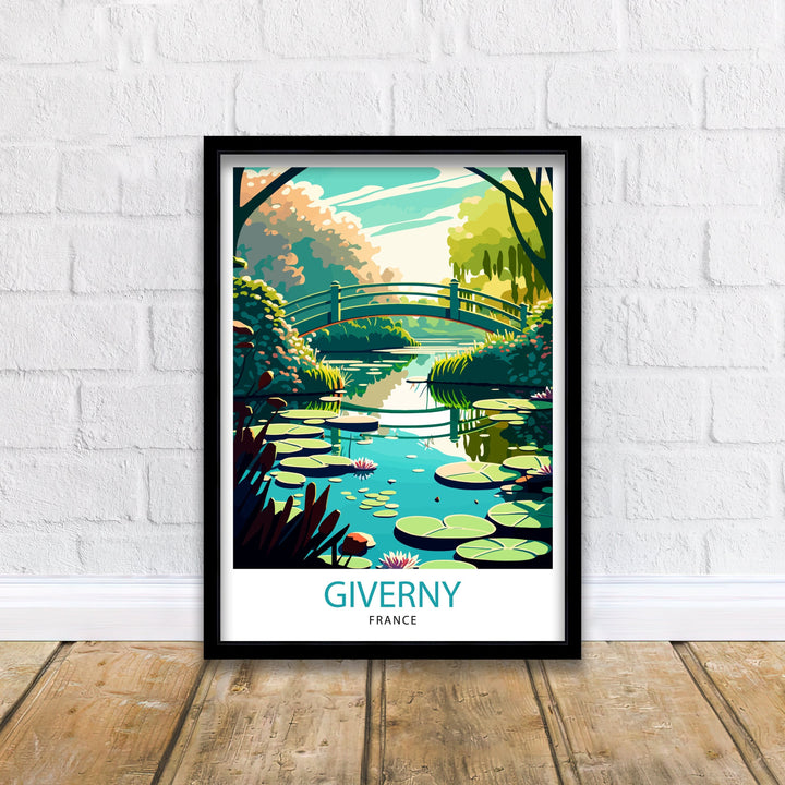 Giverny France Travel Print Giverny Wall Decor Giverny Home Living Decor Giverny France Illustration Travel Poster Gift for Giverny France