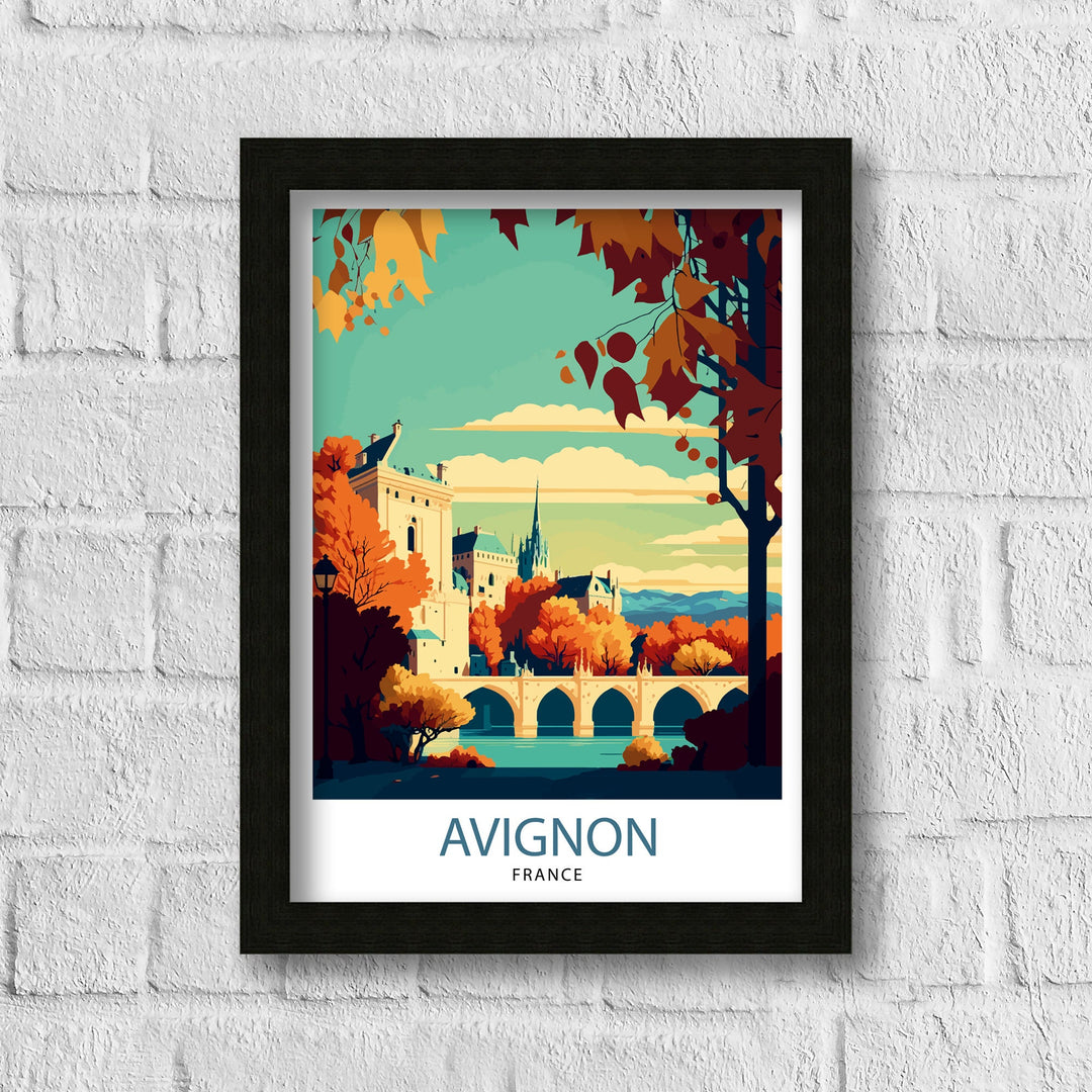 Avignon France Travel Print , Avignon Wall Decor, Avignon Home Living Decor, Avignon France Illustration, Travel Poster Gift for Avignon