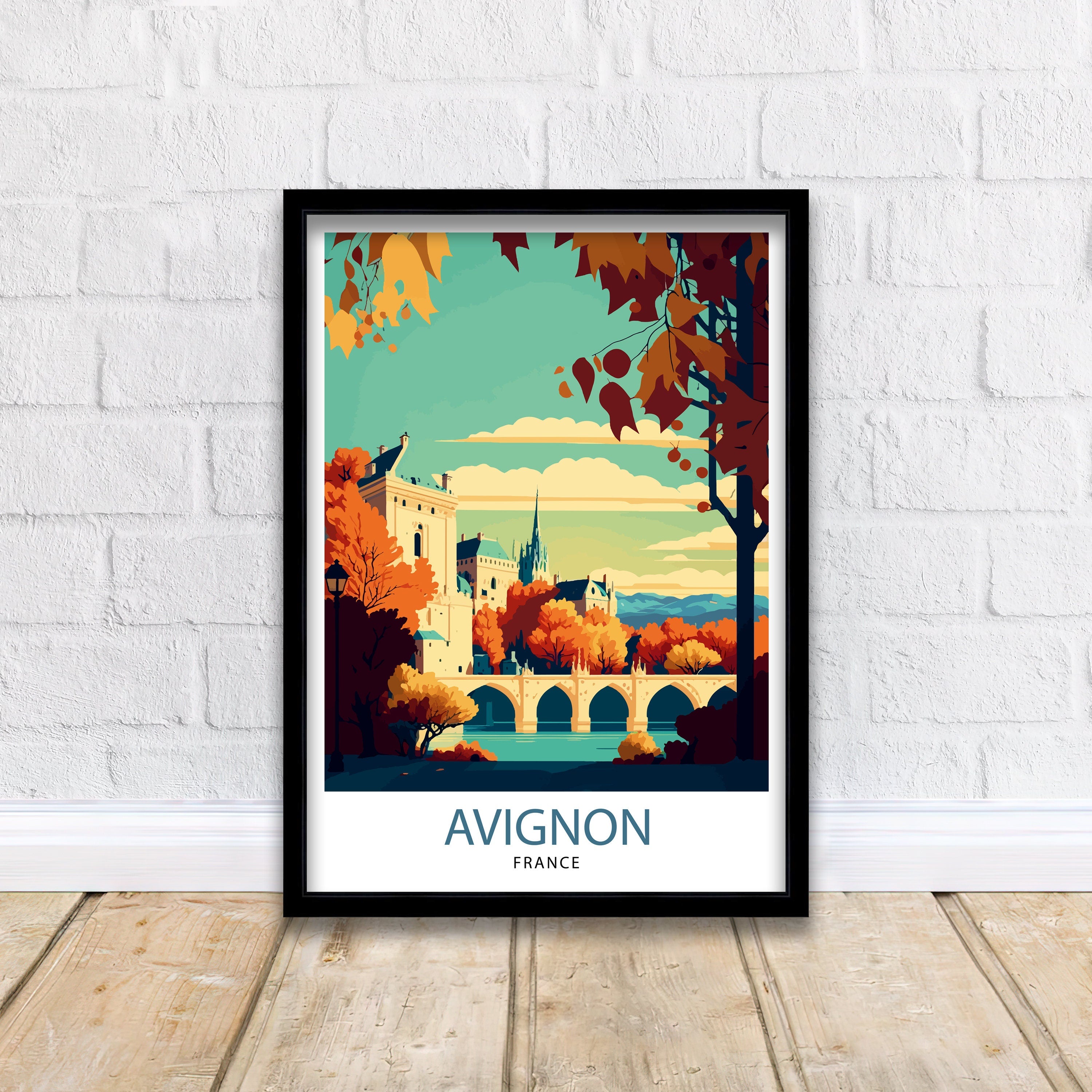 Avignon France Travel Print , Avignon Wall Decor, Avignon Home Living Decor, Avignon France Illustration, Travel Poster Gift for Avignon