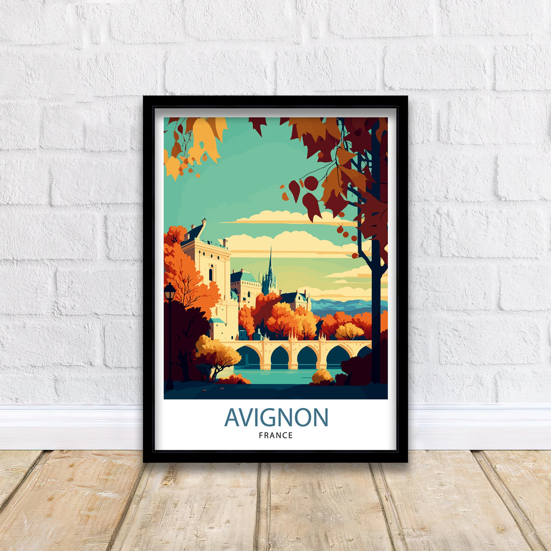 Avignon France Travel Print , Avignon Wall Decor, Avignon Home Living Decor, Avignon France Illustration, Travel Poster Gift for Avignon