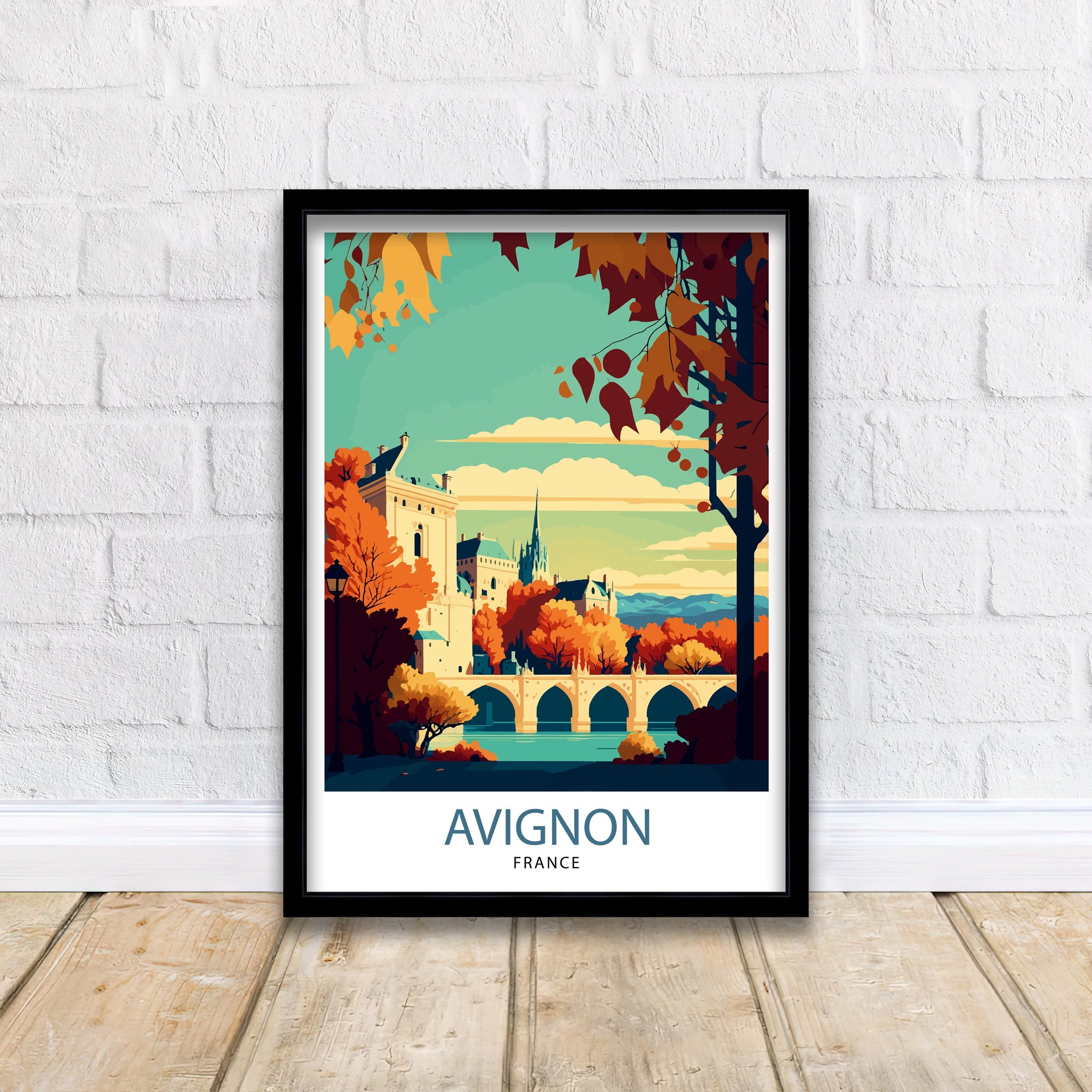 Avignon France Travel Print , Avignon Wall Decor, Avignon Home Living Decor, Avignon France Illustration, Travel Poster Gift for Avignon