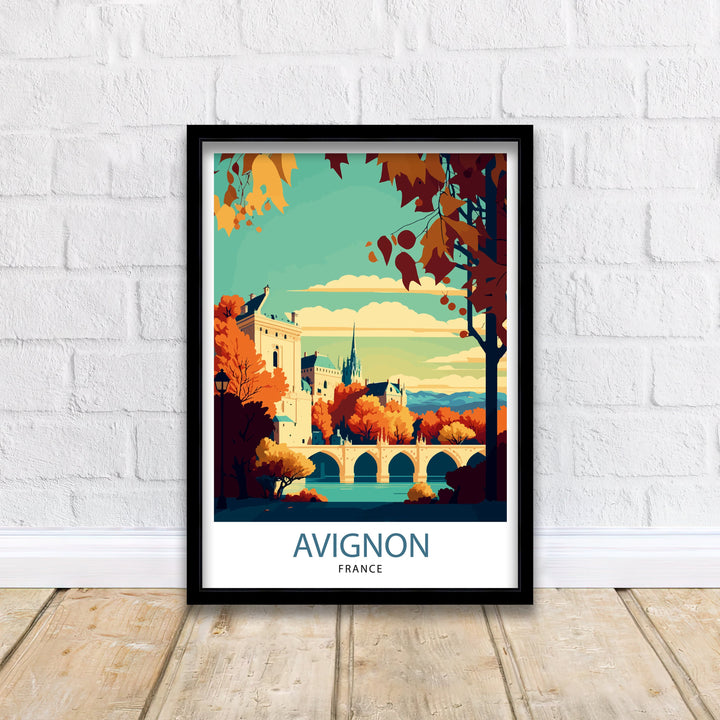 Avignon France Travel Print , Avignon Wall Decor, Avignon Home Living Decor, Avignon France Illustration, Travel Poster Gift for Avignon