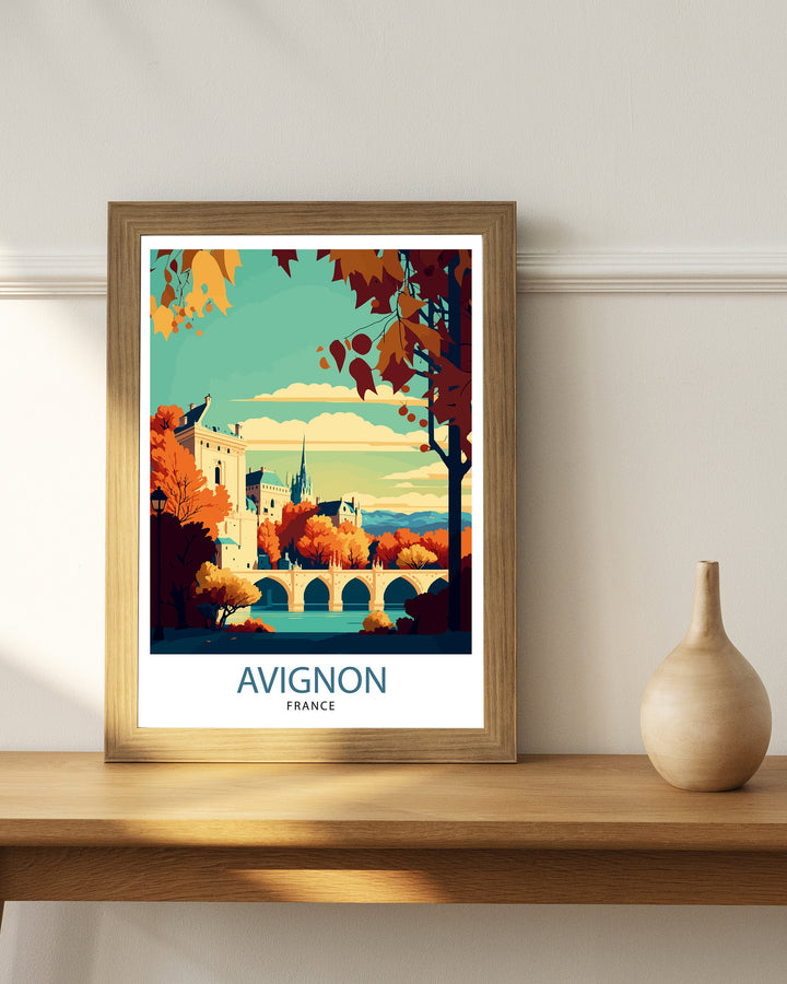 Avignon France Travel Print , Avignon Wall Decor, Avignon Home Living Decor, Avignon France Illustration, Travel Poster Gift for Avignon
