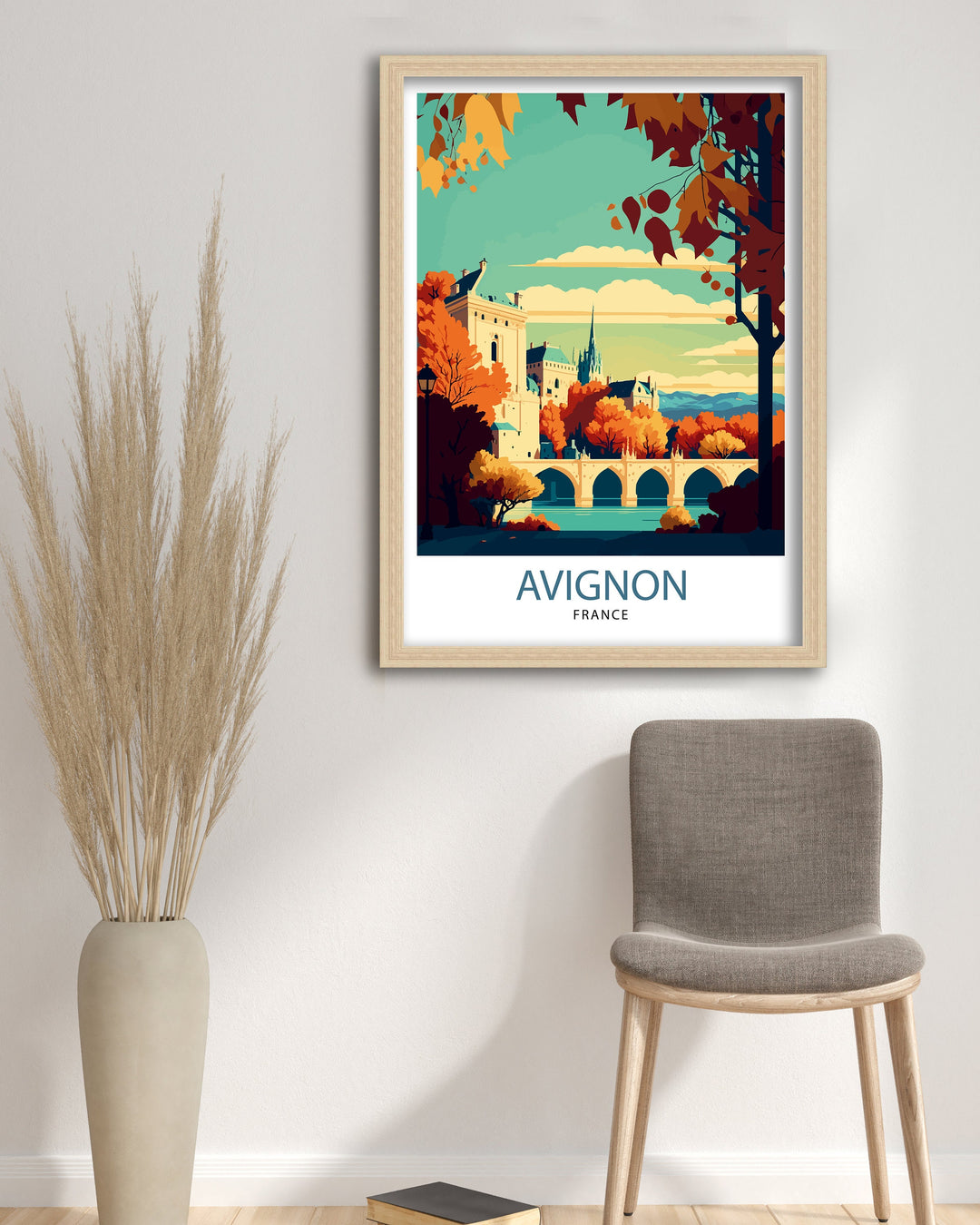 Avignon France Travel Print , Avignon Wall Decor, Avignon Home Living Decor, Avignon France Illustration, Travel Poster Gift for Avignon