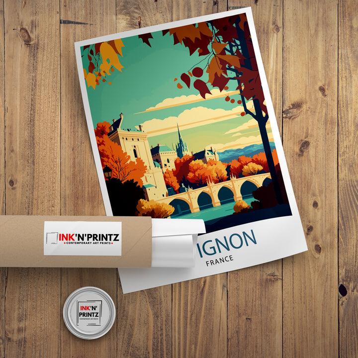 Avignon France Travel Print , Avignon Wall Decor, Avignon Home Living Decor, Avignon France Illustration, Travel Poster Gift for Avignon