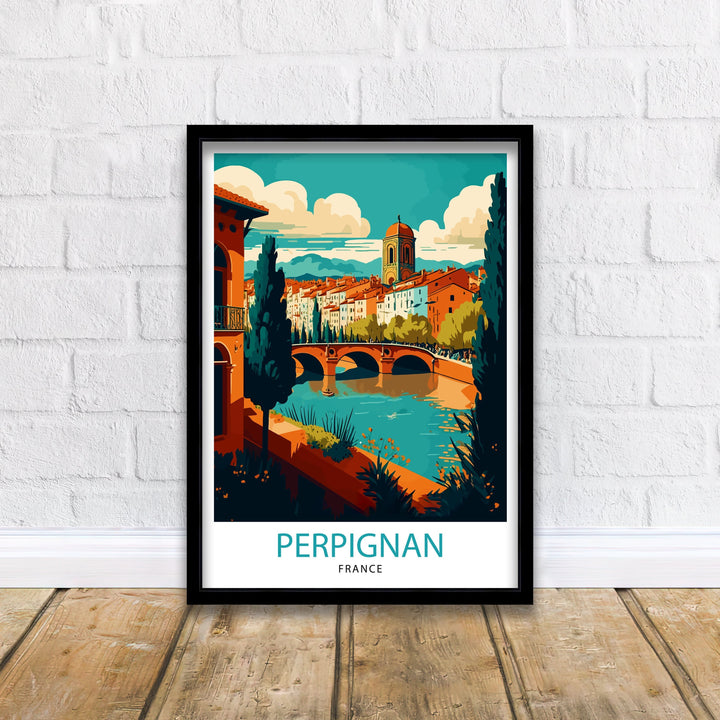 Perpignan France Travel Poster Perpignan