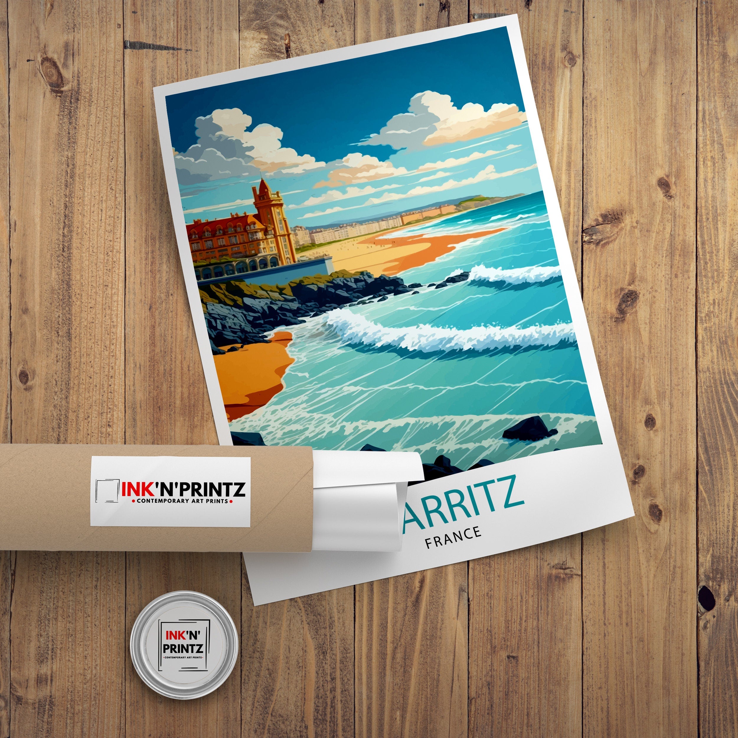 Biarritz France Travel Print Biarritz Wall Decor Biarritz Home Living Decor Biarritz France Illustration Travel Poster Gift for Biarritz
