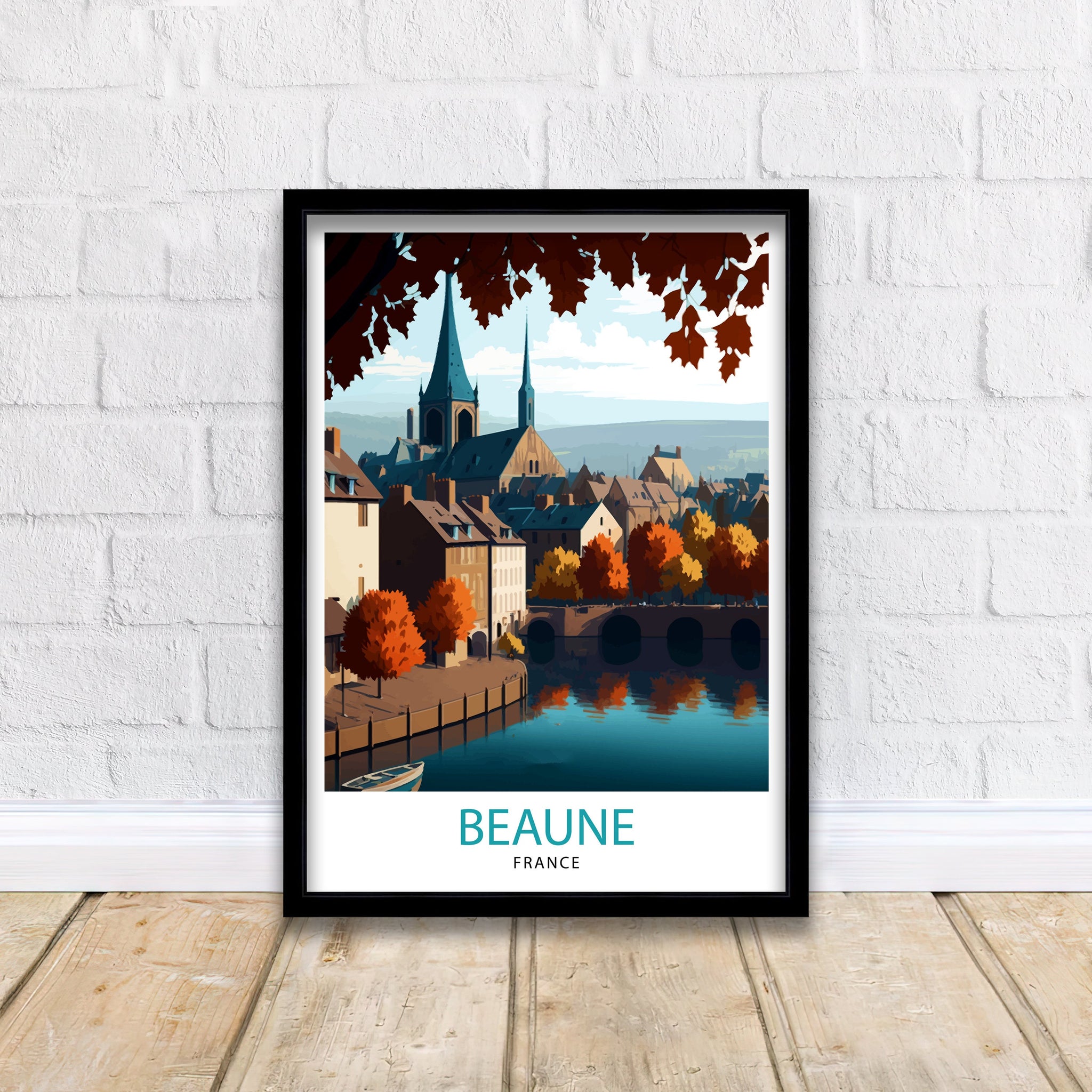 Beaune France Travel Print Beaune Wall Decor Beaune Home Living Decor Beaune France Illustration Travel Poster Gift for Beaune France