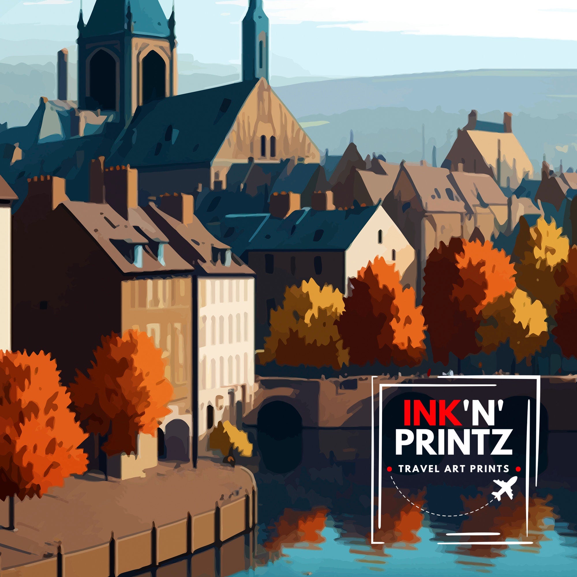 Beaune France Travel Print Beaune Wall Decor Beaune Home Living Decor Beaune France Illustration Travel Poster Gift for Beaune France