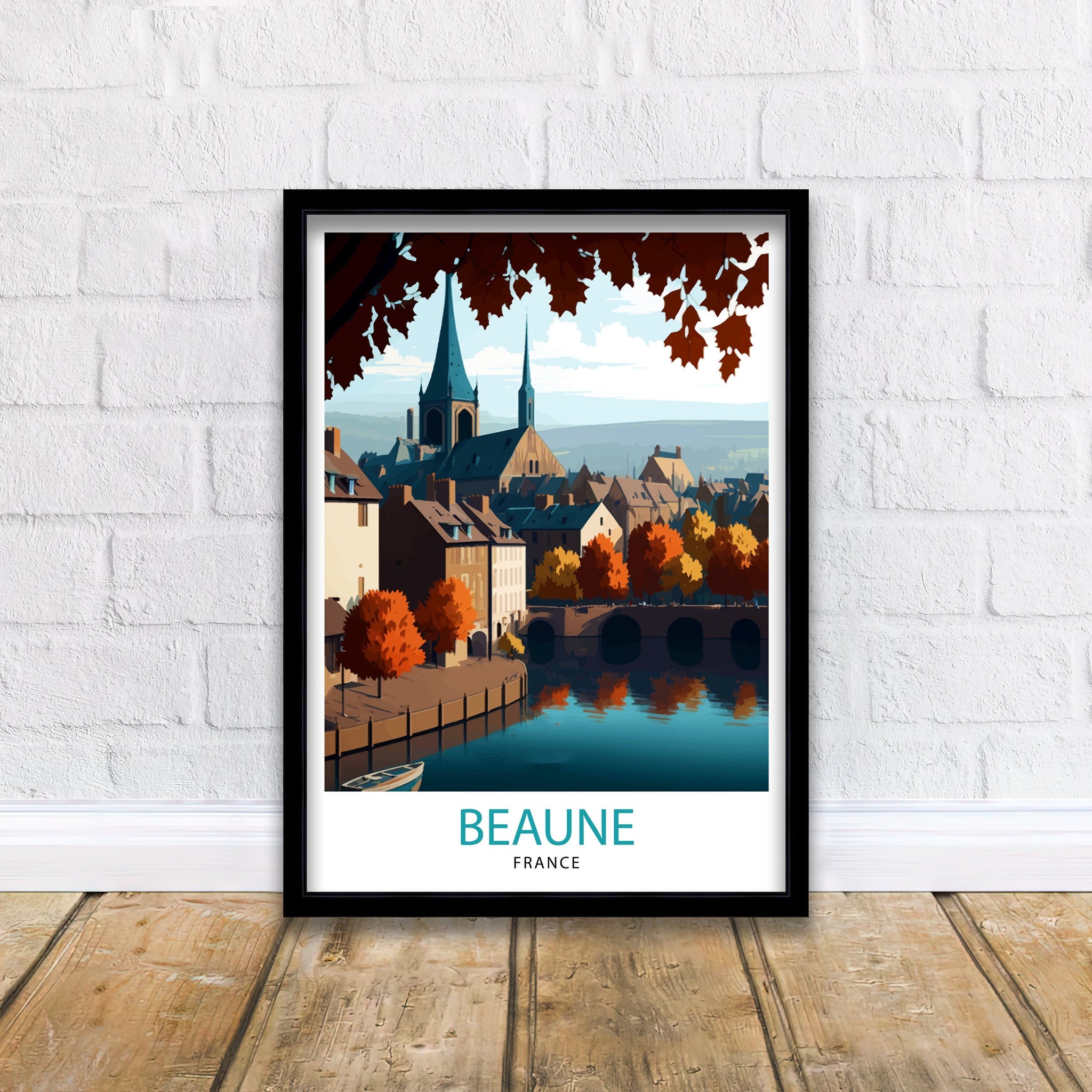 Beaune France Travel Print Beaune Wall Decor Beaune Home Living Decor Beaune France Illustration Travel Poster Gift for Beaune France