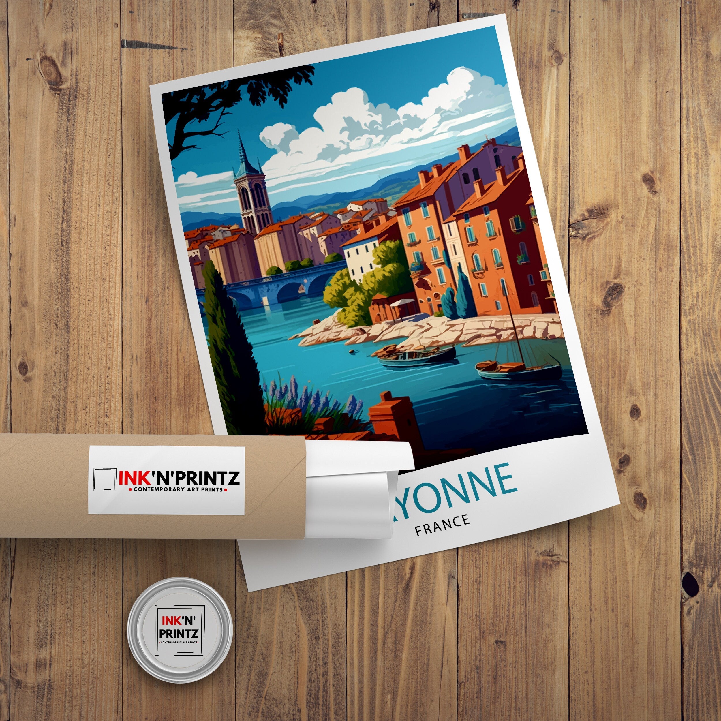 Bayonne France Travel Print Bayonne Wall Decor Bayonne Home Living Decor Bayonne France Illustration Travel Poster Gift for Bayonne
