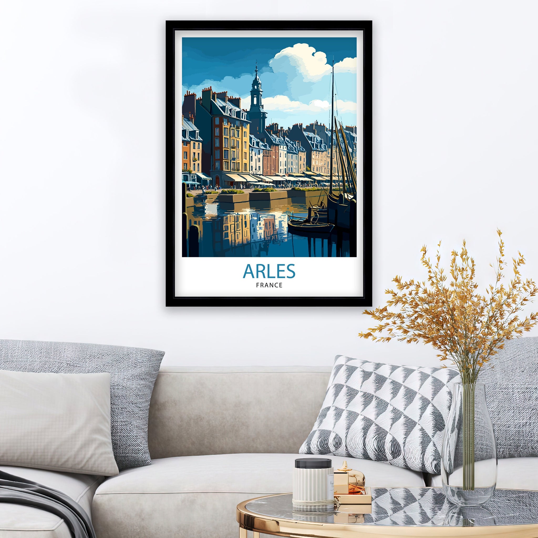Arles France Travel Print Arles Wall Decor Arles Home Living Decor Arles France Illustration Travel Poster Gift for Arles France Home Decor