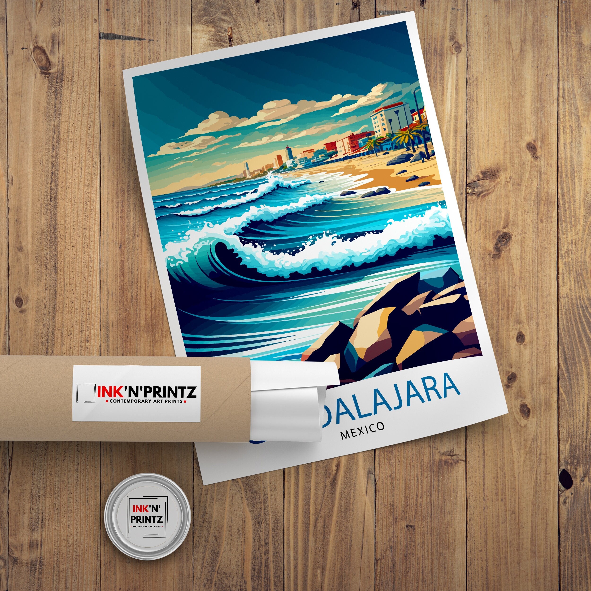 Guadalajara Mexico Travel Print Guadalajara Wall Decor Guadalajara Home Living Decor Guadalajara Mexico Illustration Travel Poster