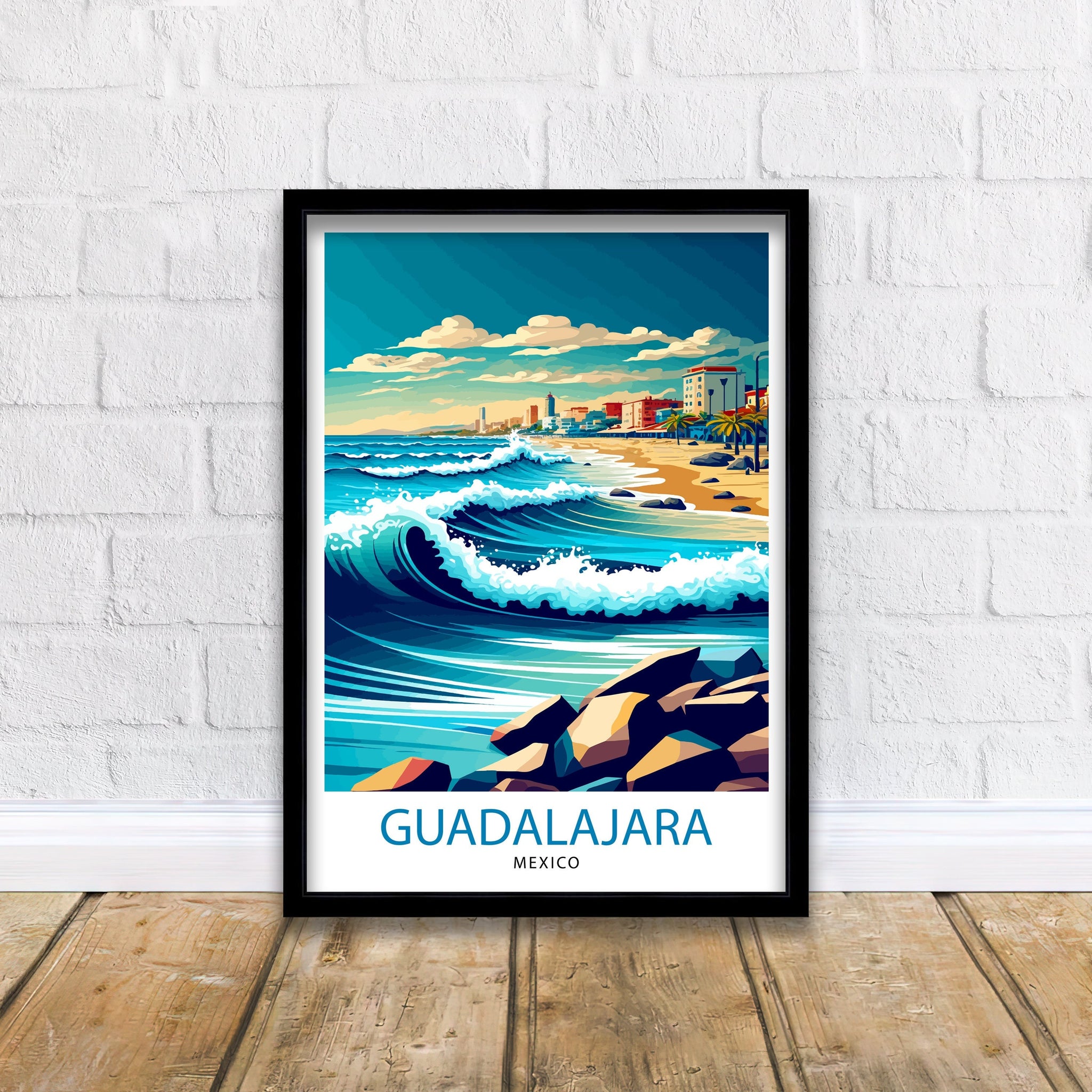 Guadalajara Mexico Travel Print Guadalajara Wall Decor Guadalajara Home Living Decor Guadalajara Mexico Illustration Travel Poster