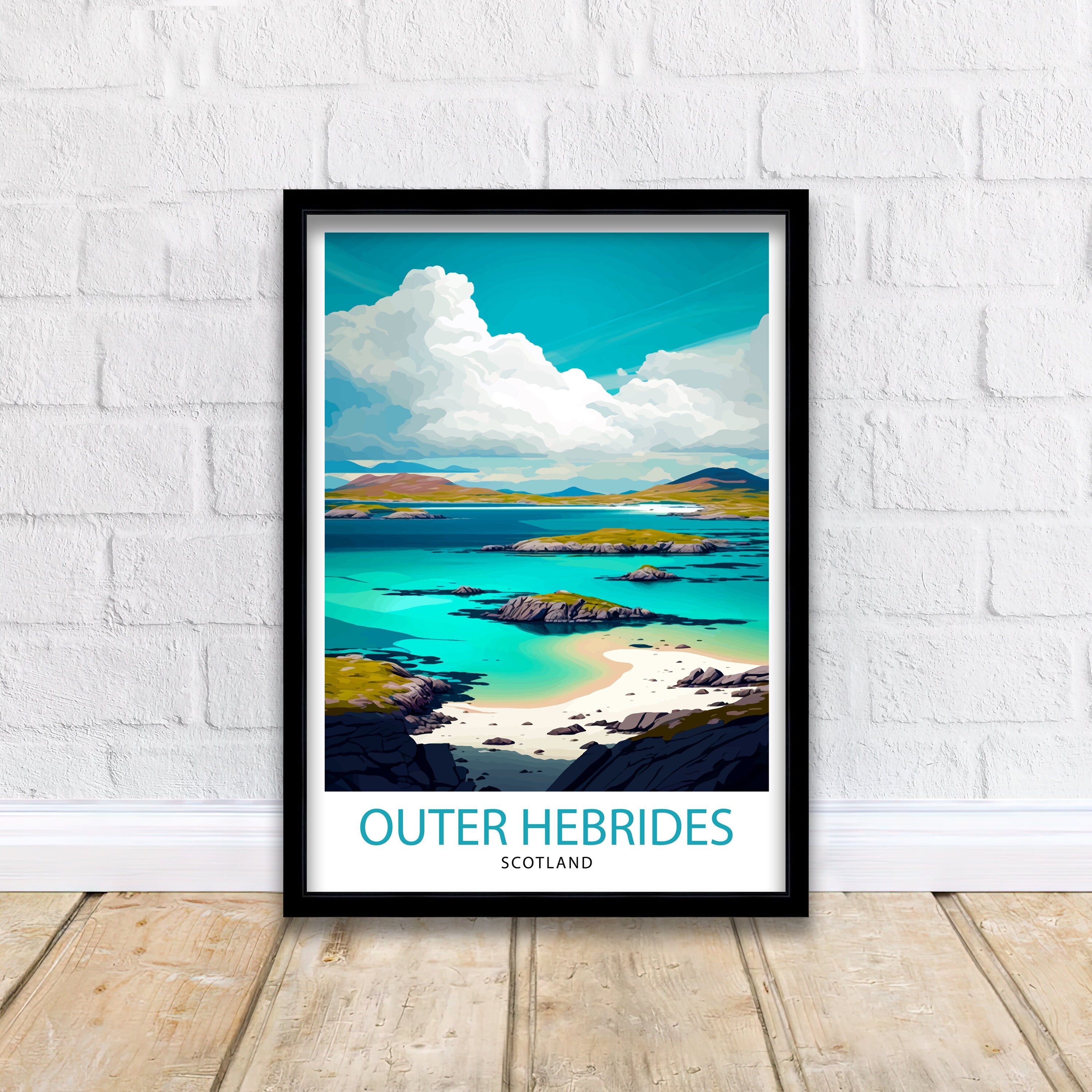 Outer Hebrides Travel Print Hebrides Wall Decor Hebrides Home Living Decor Hebrides Illustration Travel Poster Gift for Hebrides