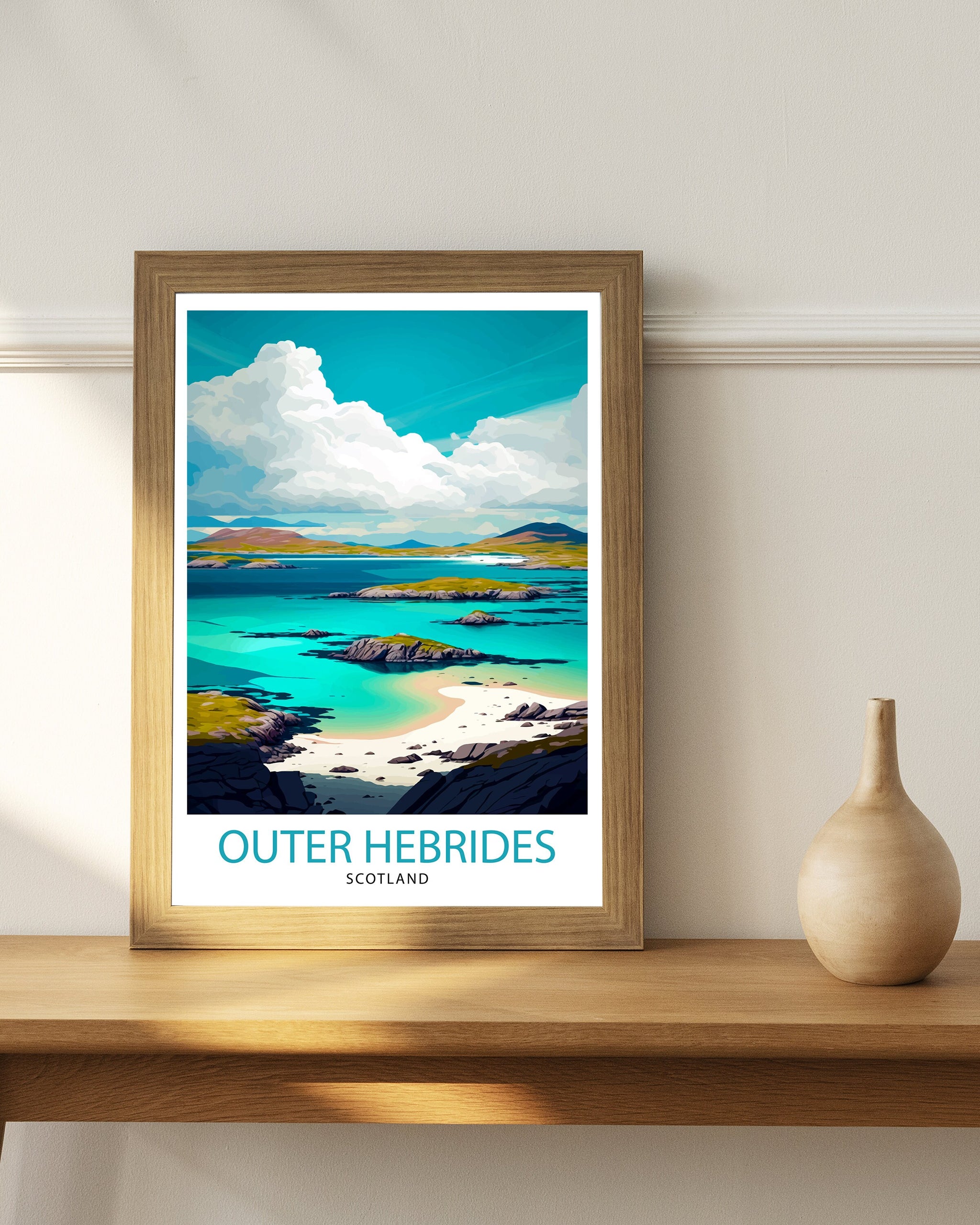 Outer Hebrides Travel Print Hebrides Wall Decor Hebrides Home Living Decor Hebrides Illustration Travel Poster Gift for Hebrides