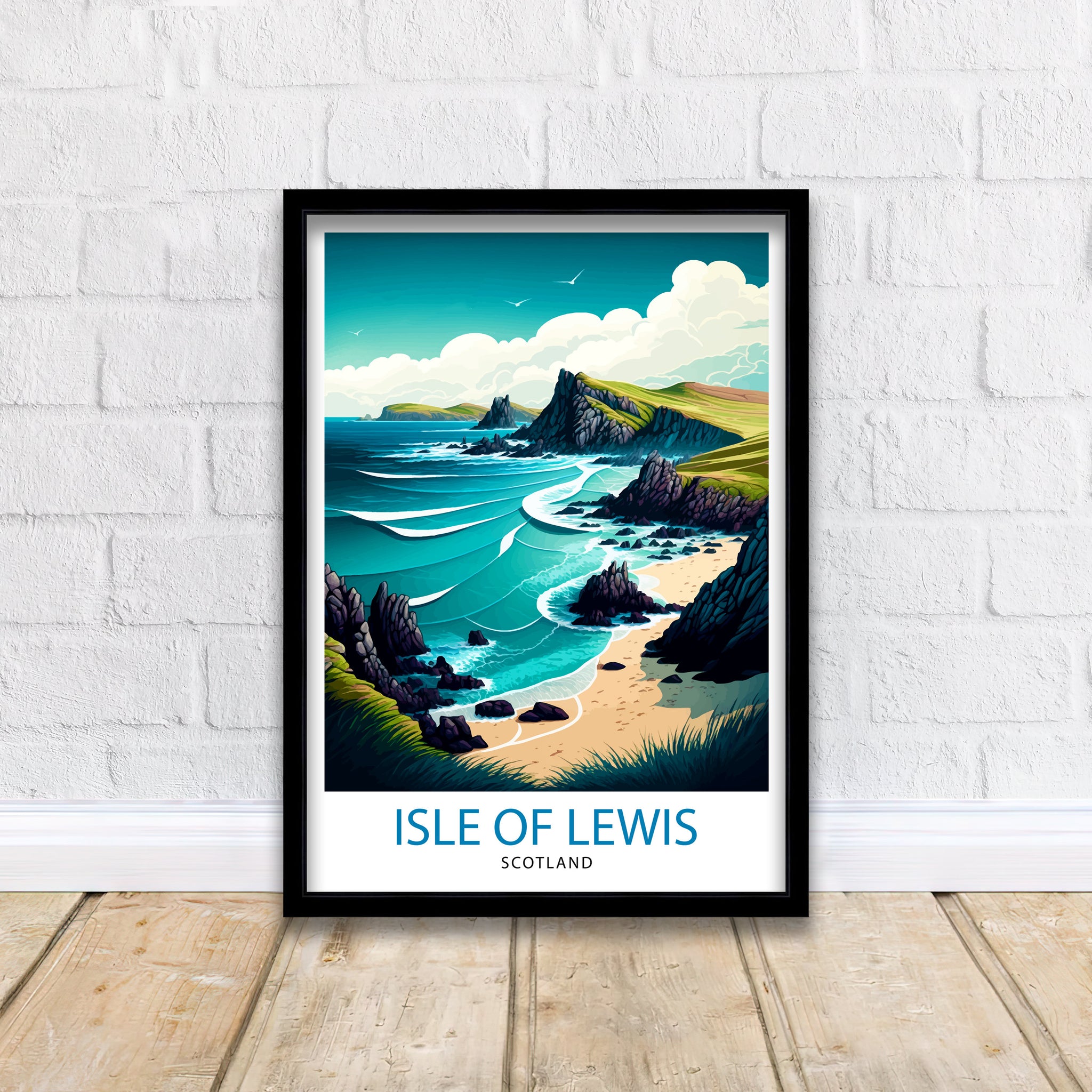 Isle of Lewis Travel Print Lewis Wall Decor Lewis Home Living Decor Lewis Illustration Travel Poster Gift for Isle of Lewis Lewis Home Decor