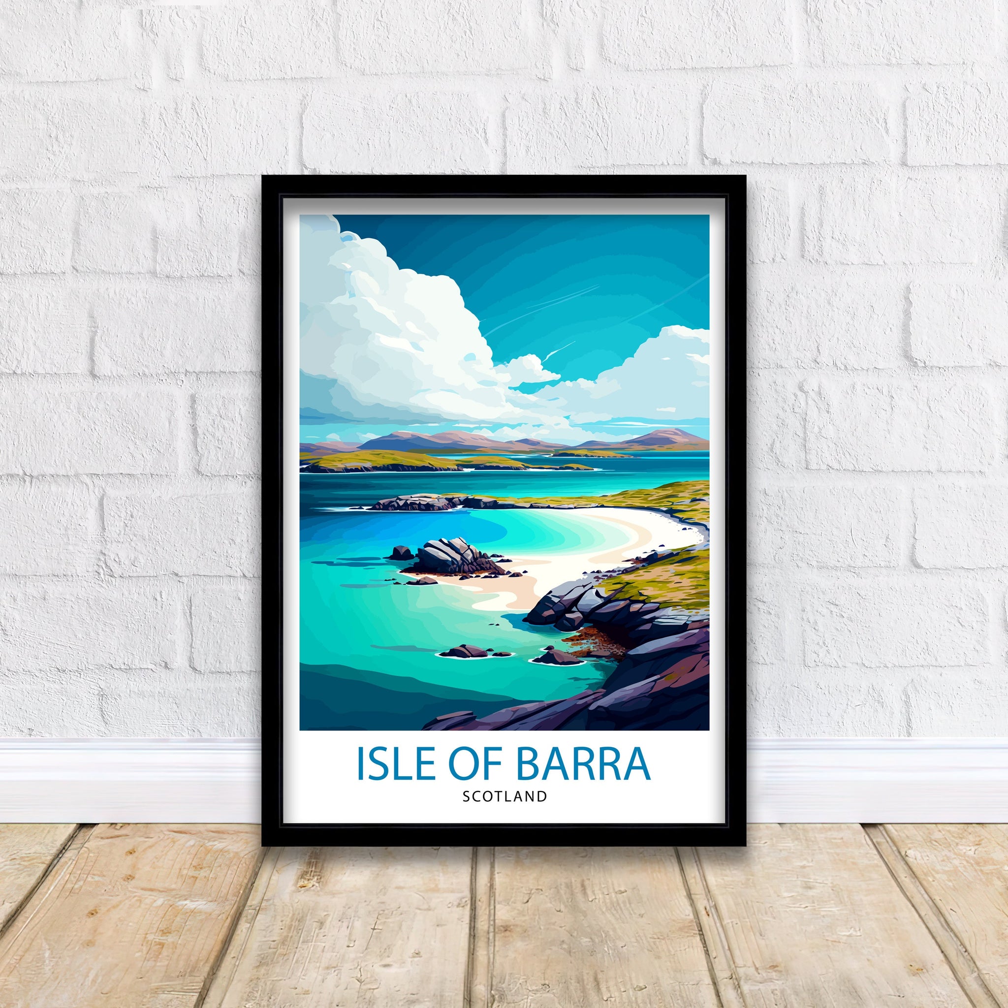 Isle of Barra Travel Print Barra Wall Decor Barra Home Living Decor Barra Illustration Travel Poster Gift For Barra Barra Home Decor