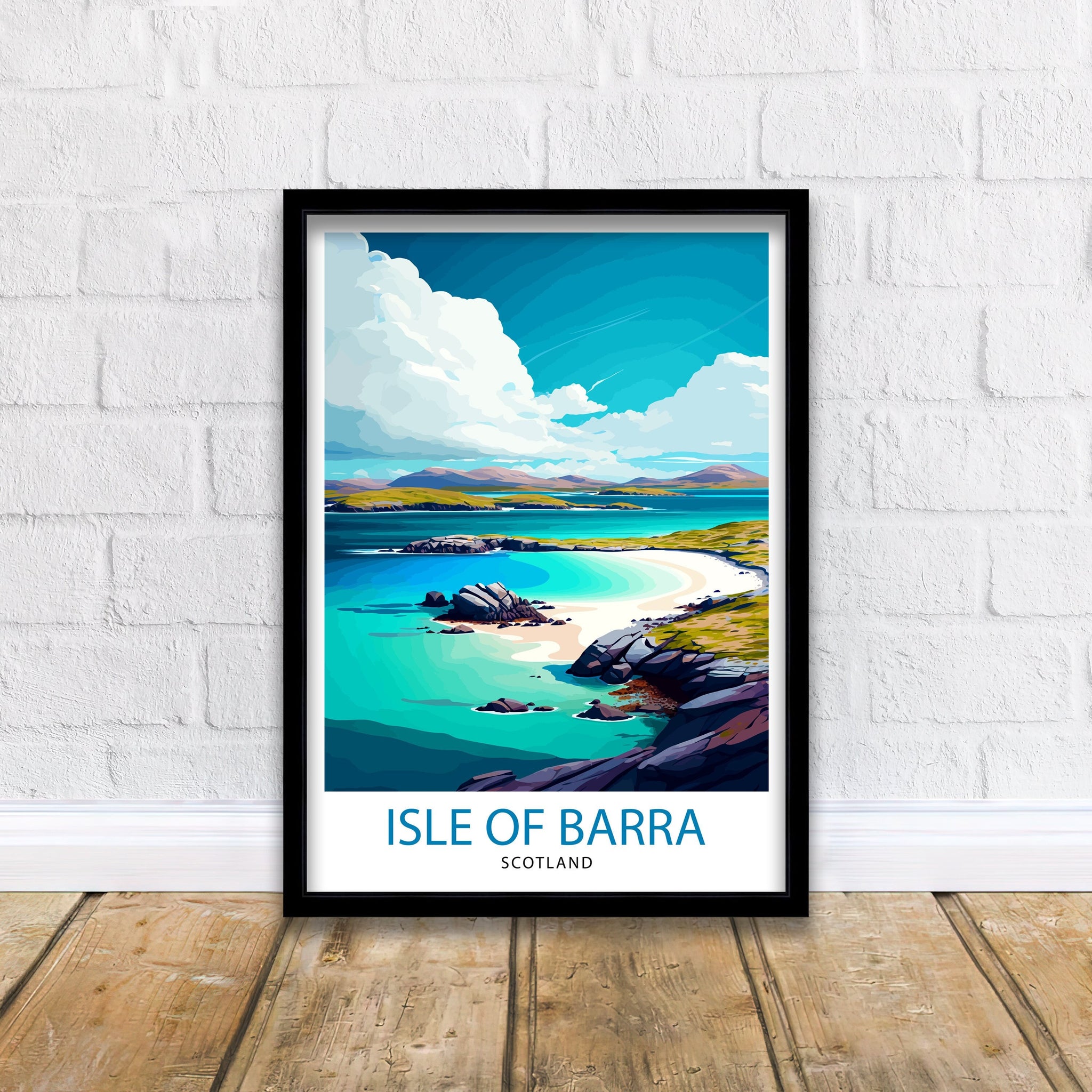 Isle of Barra Travel Print Barra Wall Decor Barra Home Living Decor Barra Illustration Travel Poster Gift For Barra Barra Home Decor