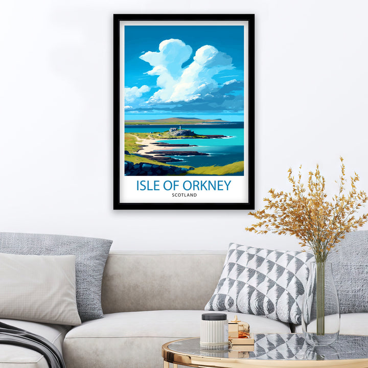 Isle of Orkney Scotland Travel Poster Orkney