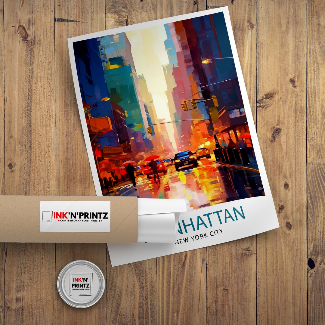 Manhattan New York City Travel Poster