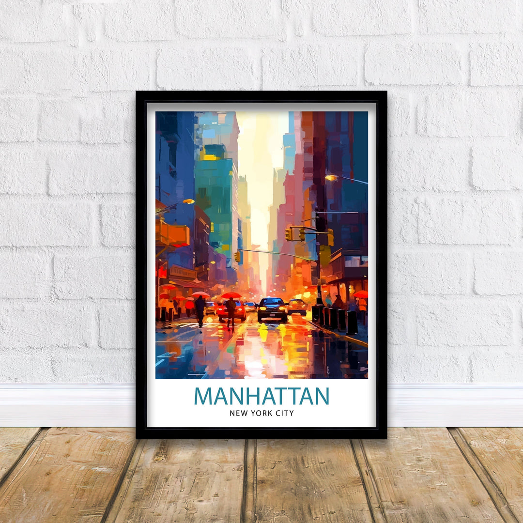 Manhattan New York City Travel Poster