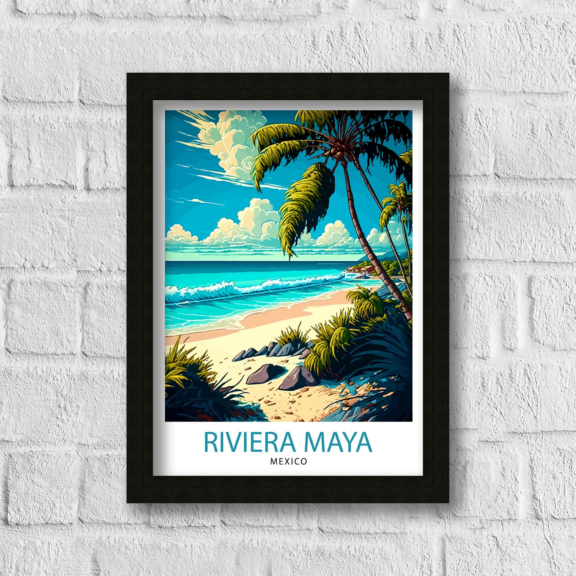 Riviera Maya Mexico Travel Print Riviera Maya Wall Decor Riviera Maya Home Living Decor Riviera Maya Illustration Travel Poster